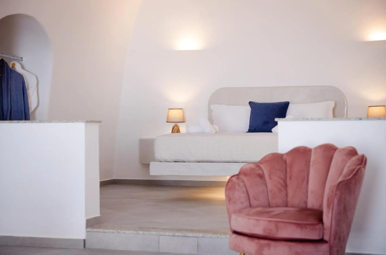 Bedroom in Sun Angelos Oia - Luxury Cave Suites