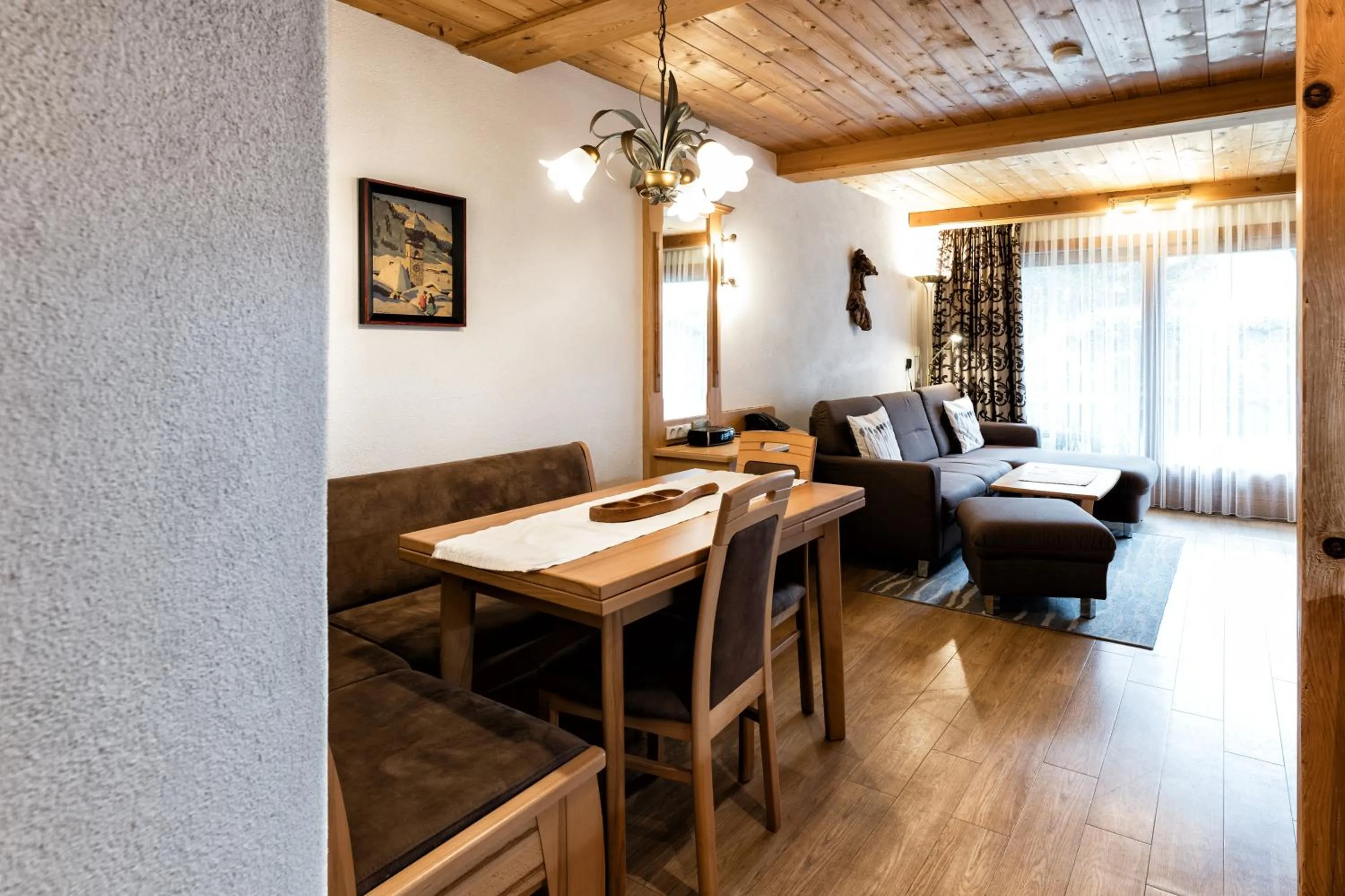 Living room, Bed in Appartementanlage Kerber