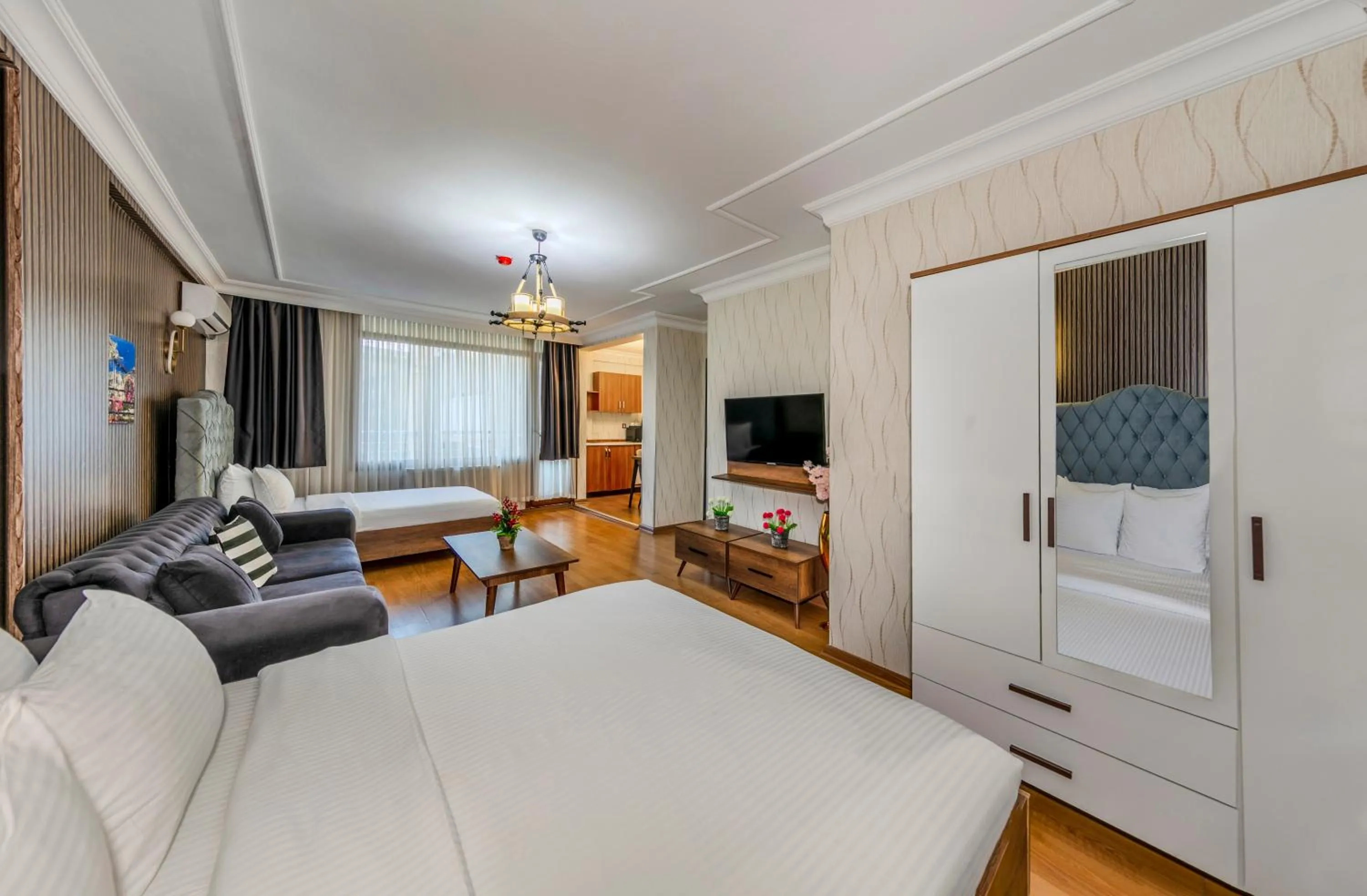 Communal lounge/ TV room, Bed in Istanbul Galata Port Modern Suite & Apartments Taksim