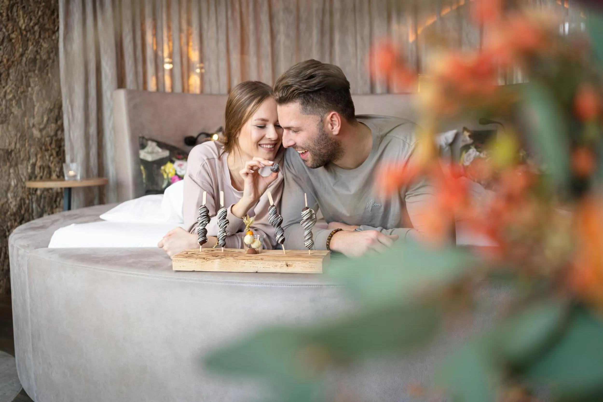 Bed in Hüttenhof - Wellnesshotel & Luxus-Bergchalets - Adults only