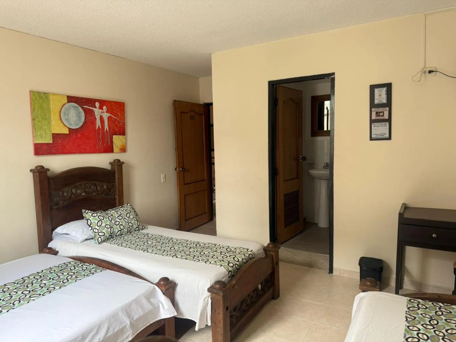 Bed in Hotel Los Tunjos