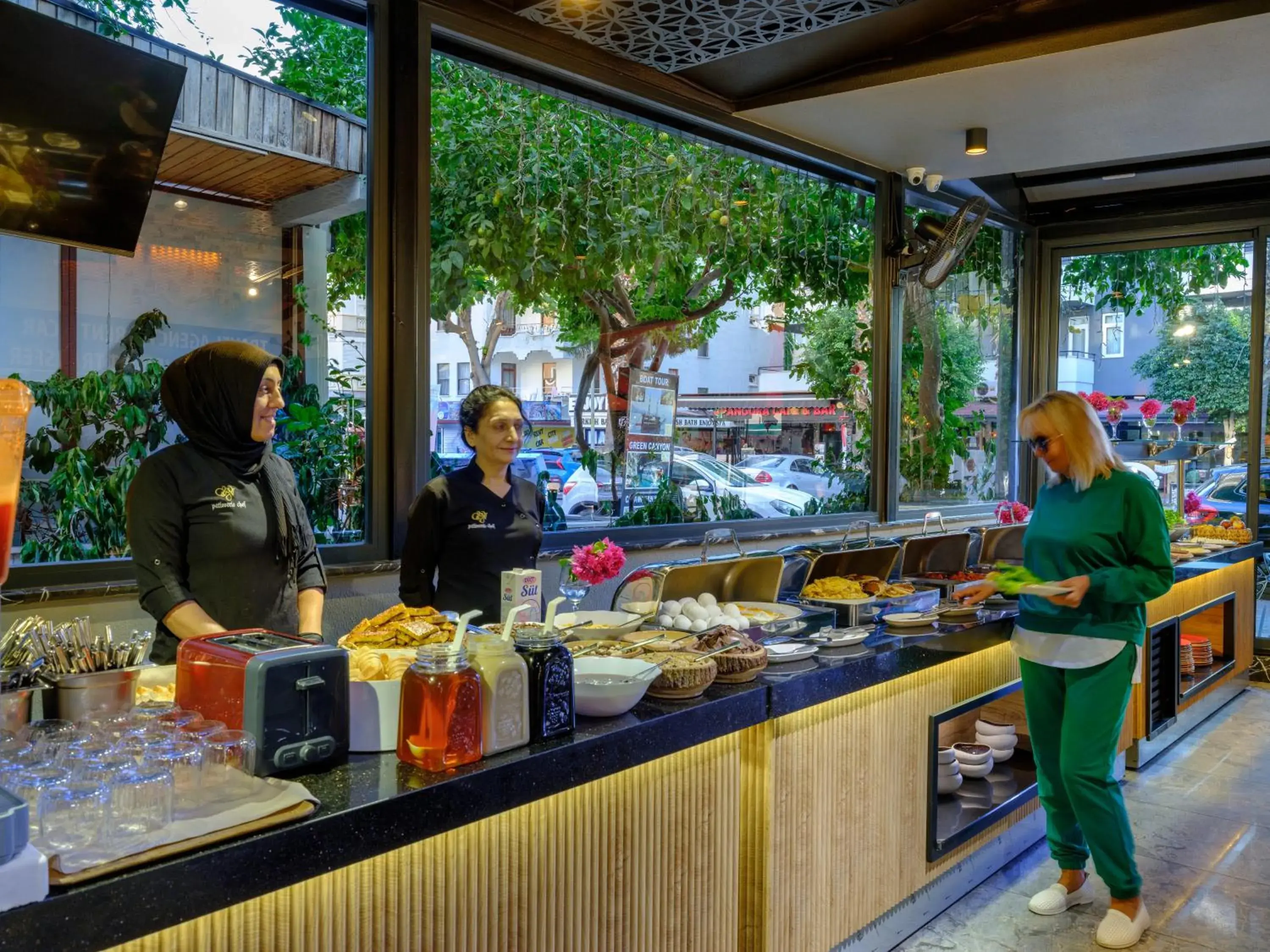 Buffet breakfast in Aria Riva Apart Hotel Buffet breakfast in Aria Riva Apart Hotel