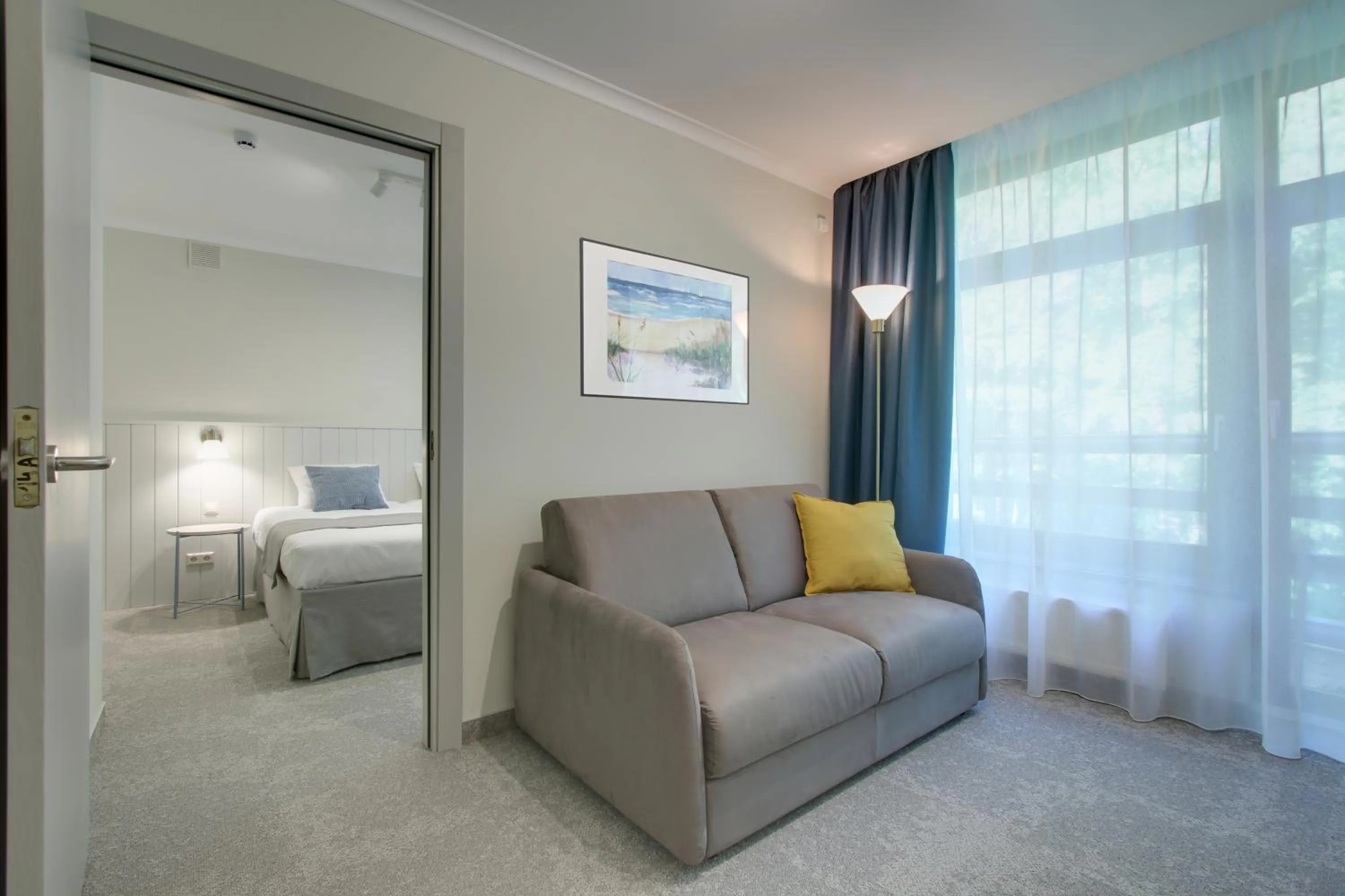 Living room, Bed in Marine Hotel Jūrmala