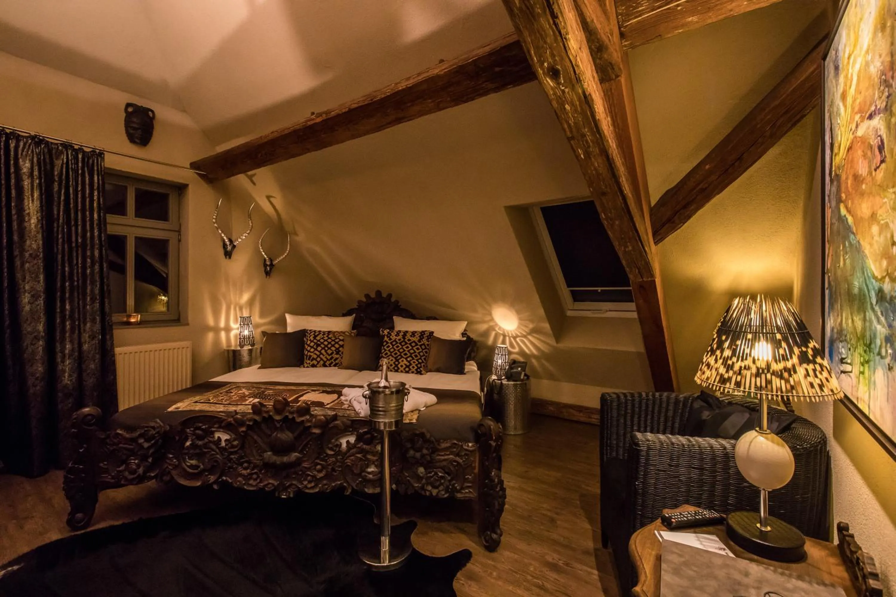 Photo of the whole room, Bed in Farmerhaus-Lodge
