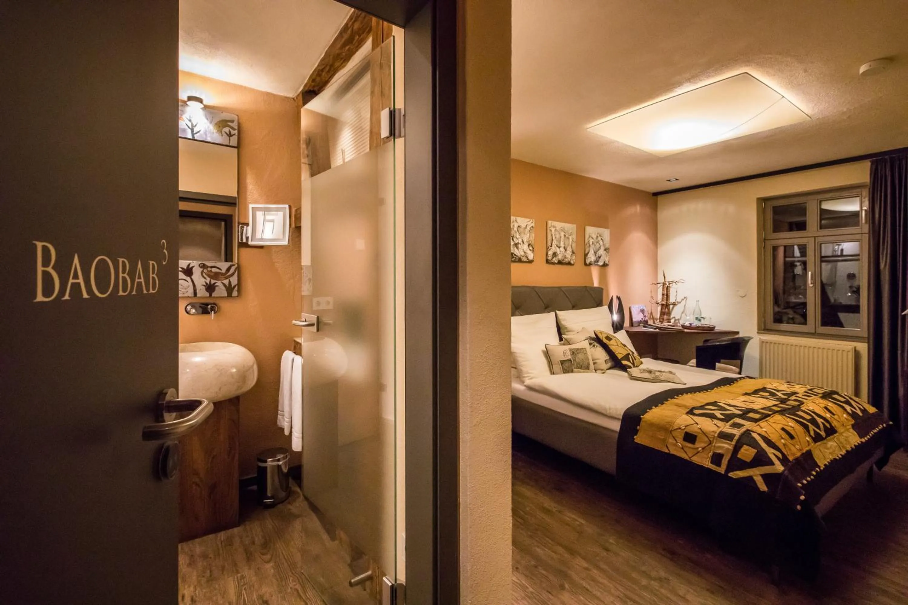 Photo of the whole room, Bed in Farmerhaus-Lodge