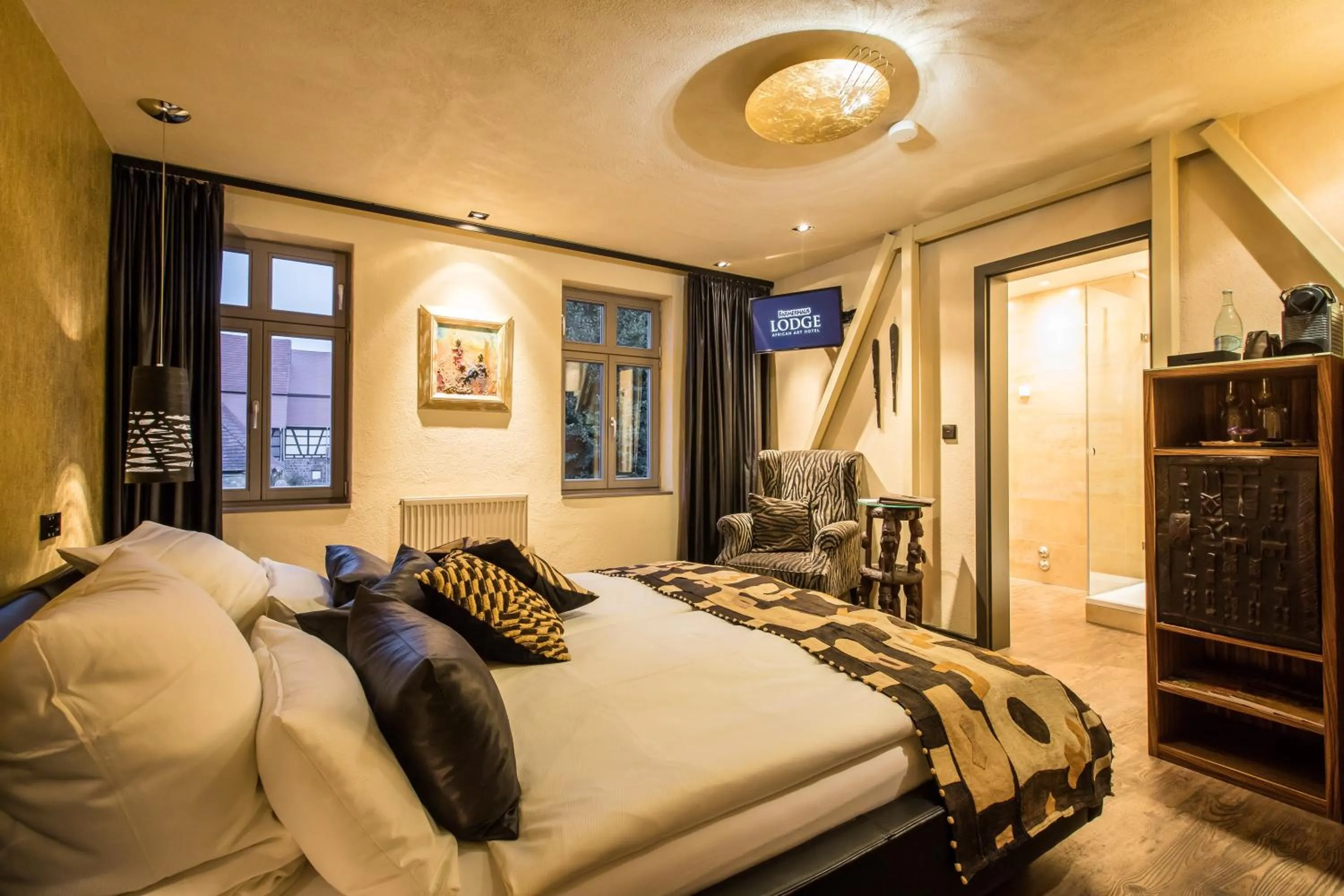 Photo of the whole room, Bed in Farmerhaus-Lodge