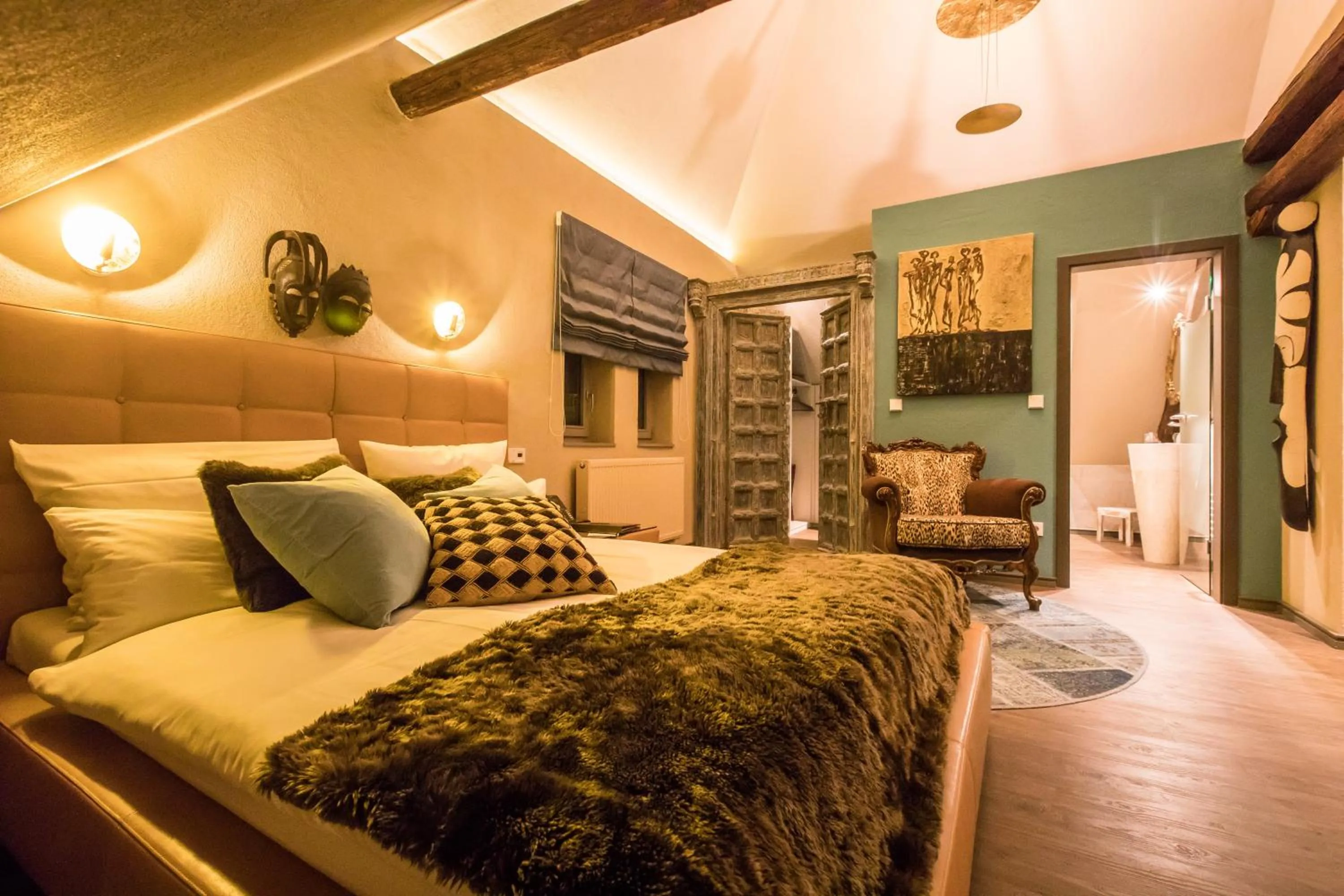 Photo of the whole room, Bed in Farmerhaus-Lodge