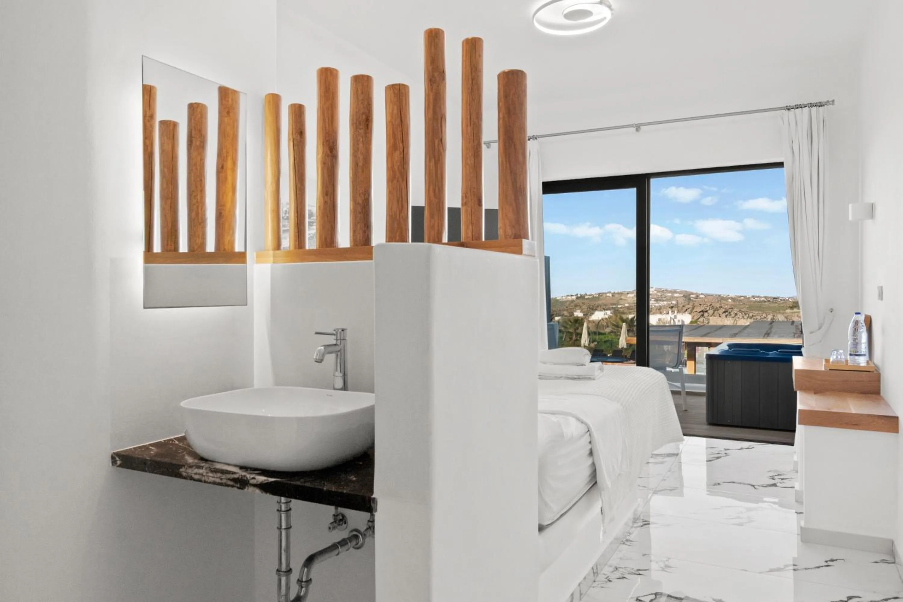 Living room in Bianco a Nero Mykonos