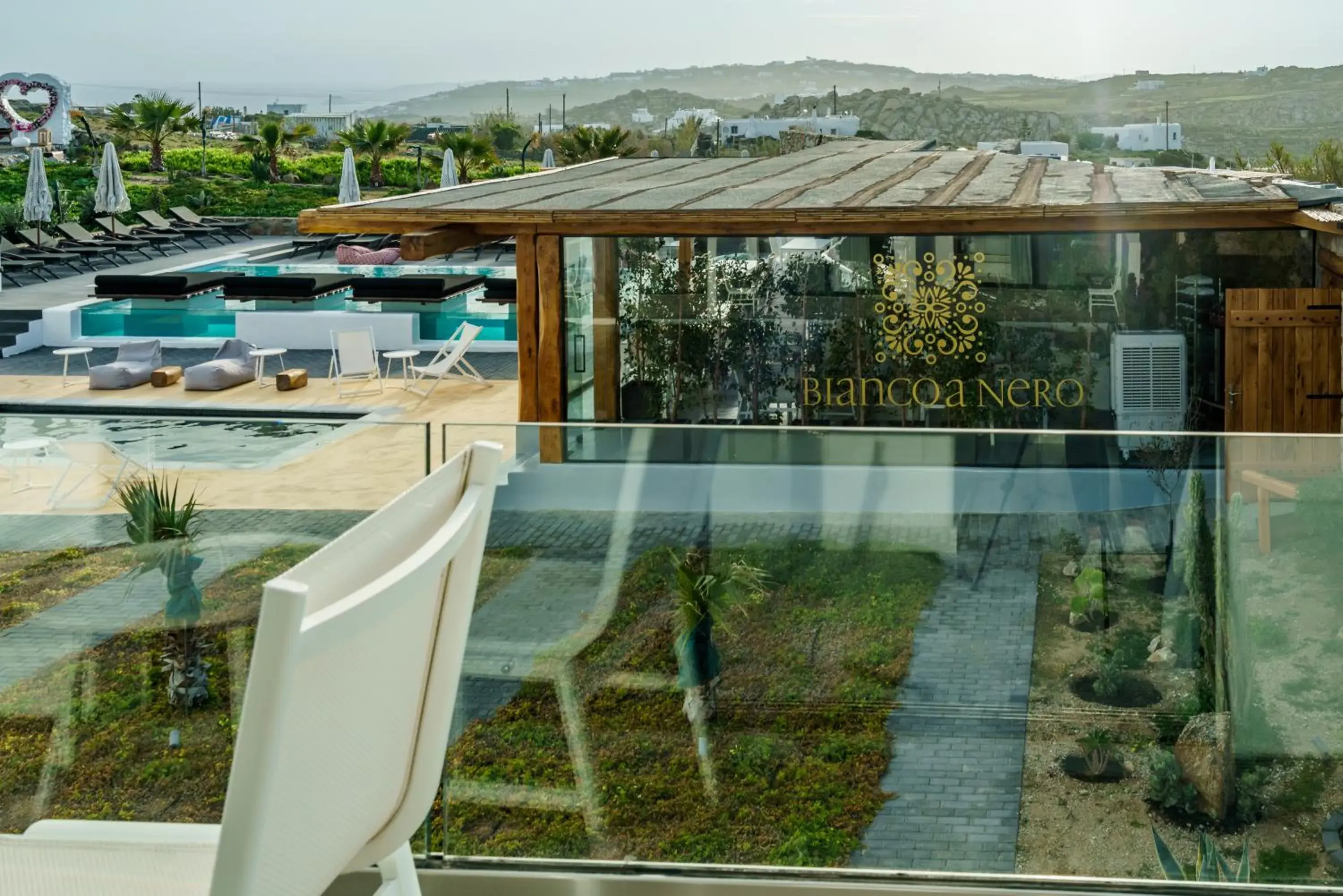 Pool view in Bianco a Nero Mykonos Pool view in Bianco a Nero Mykonos