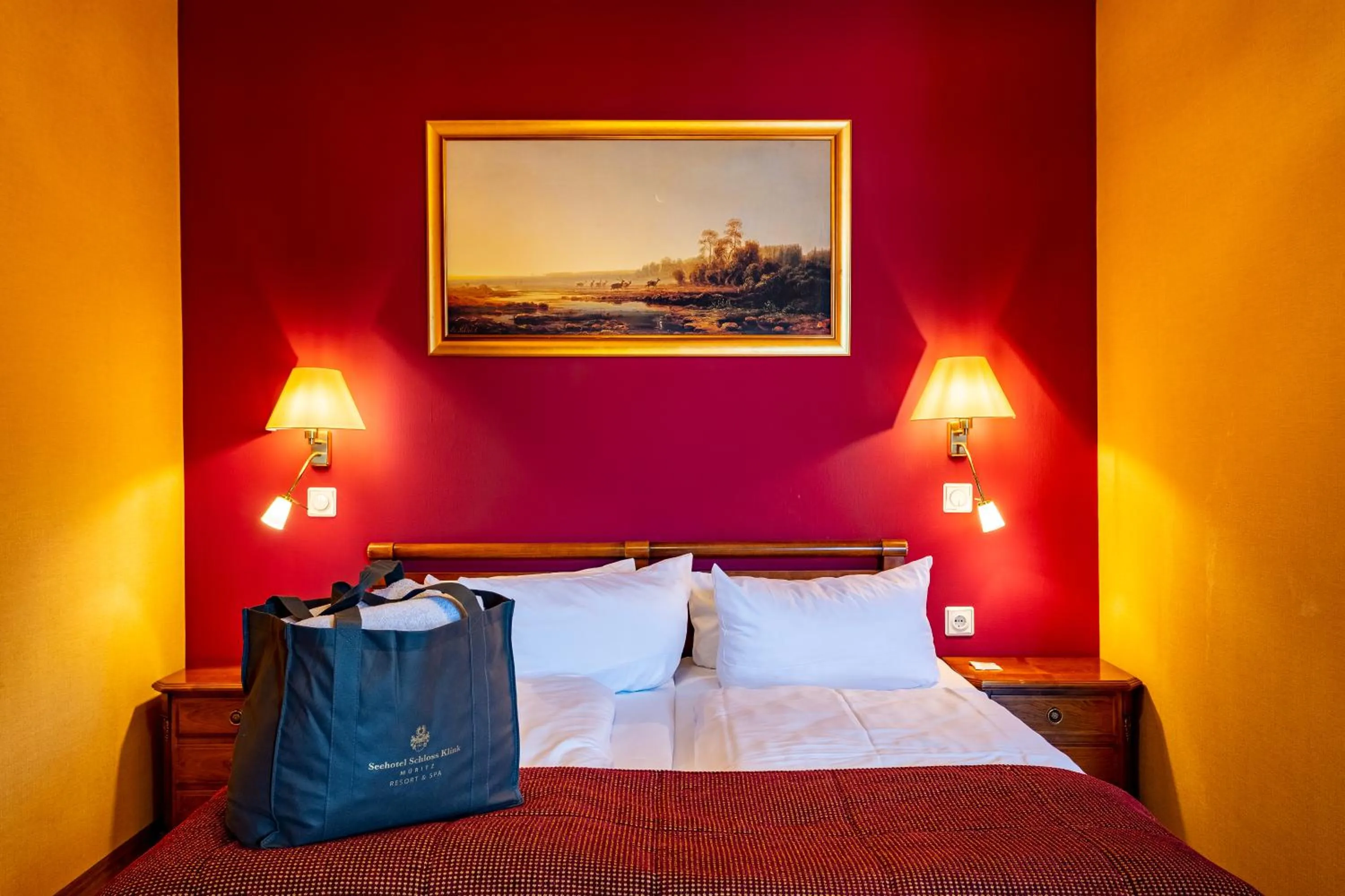 Photo of the whole room, Bed in Seehotel Schloss Klink