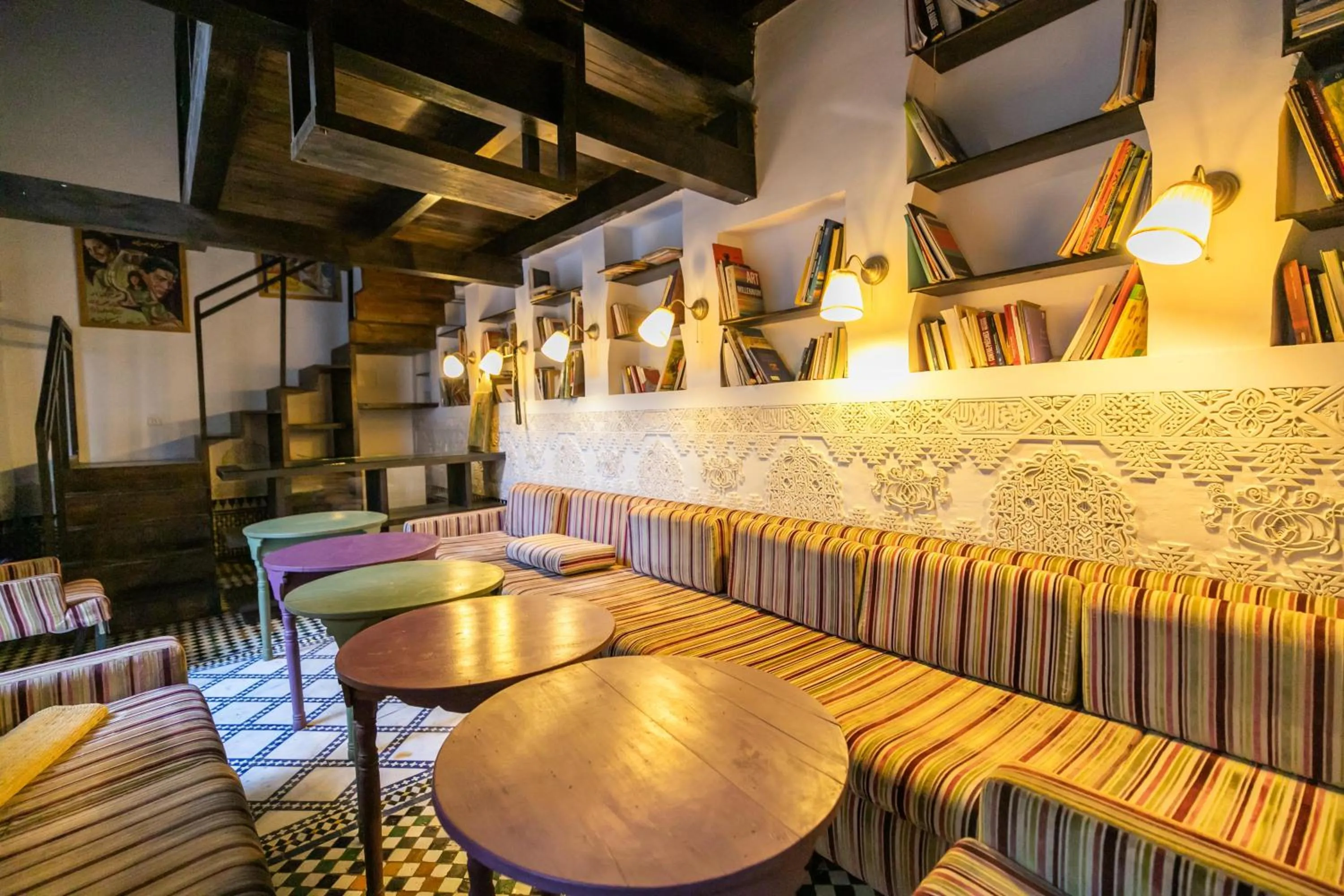 Library in RIAD LOUDAYA AND SPA