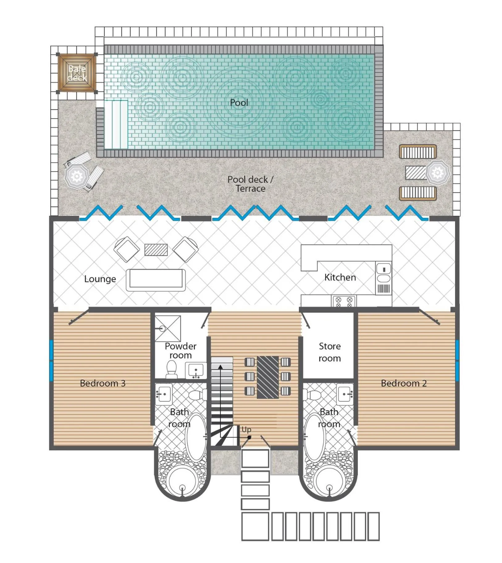 Floor plan in Villa Nusa