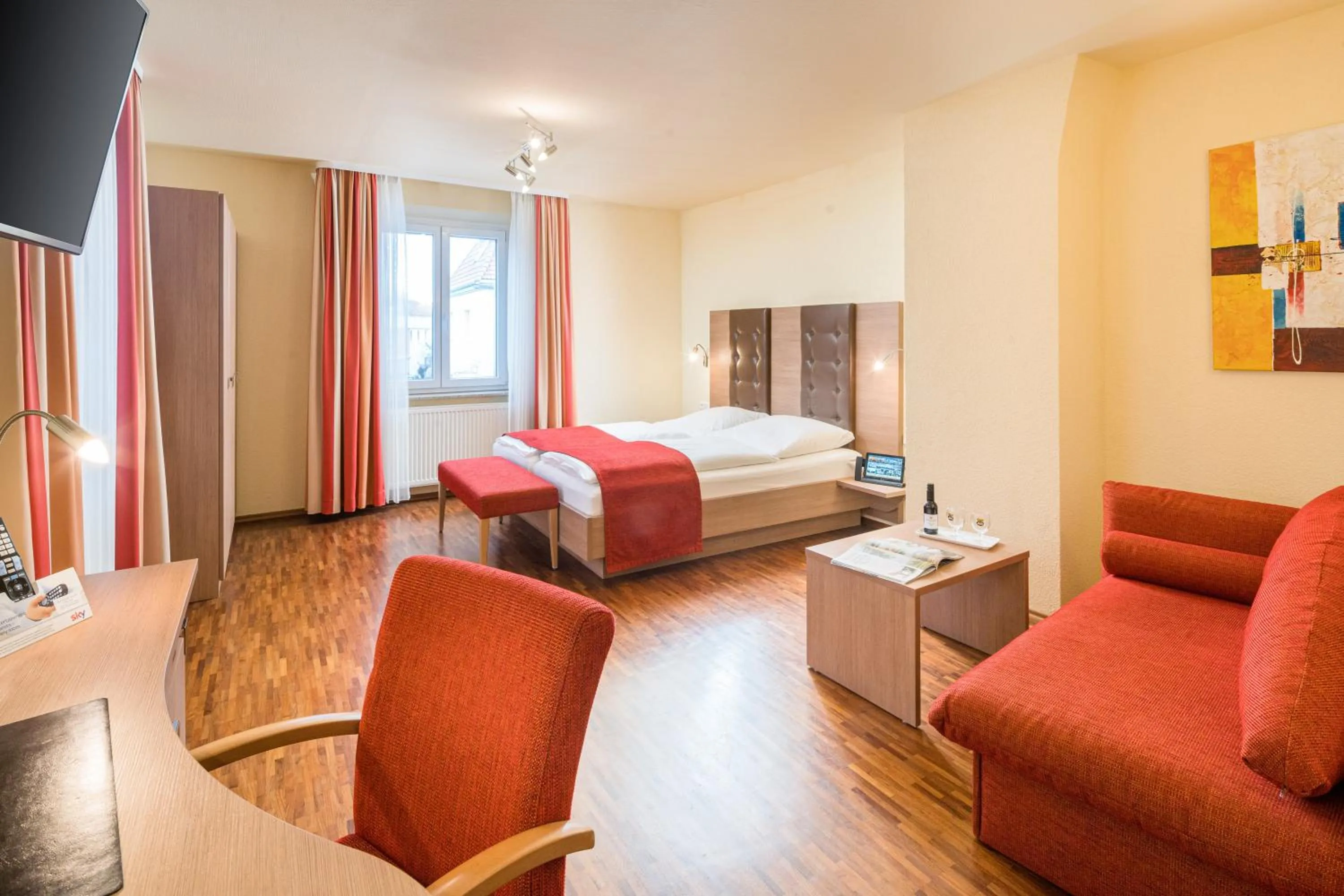 Photo of the whole room, Bed in Hotel Zur Schmiede