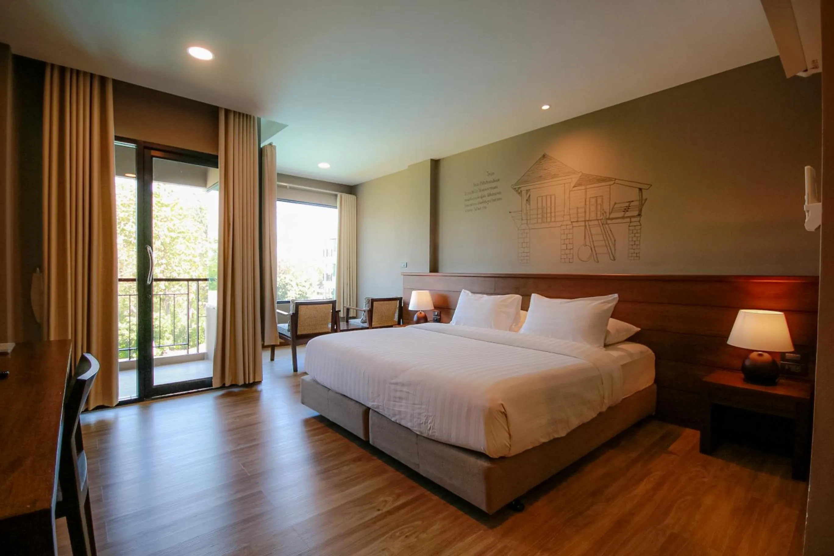 Bed in River Tree Resort