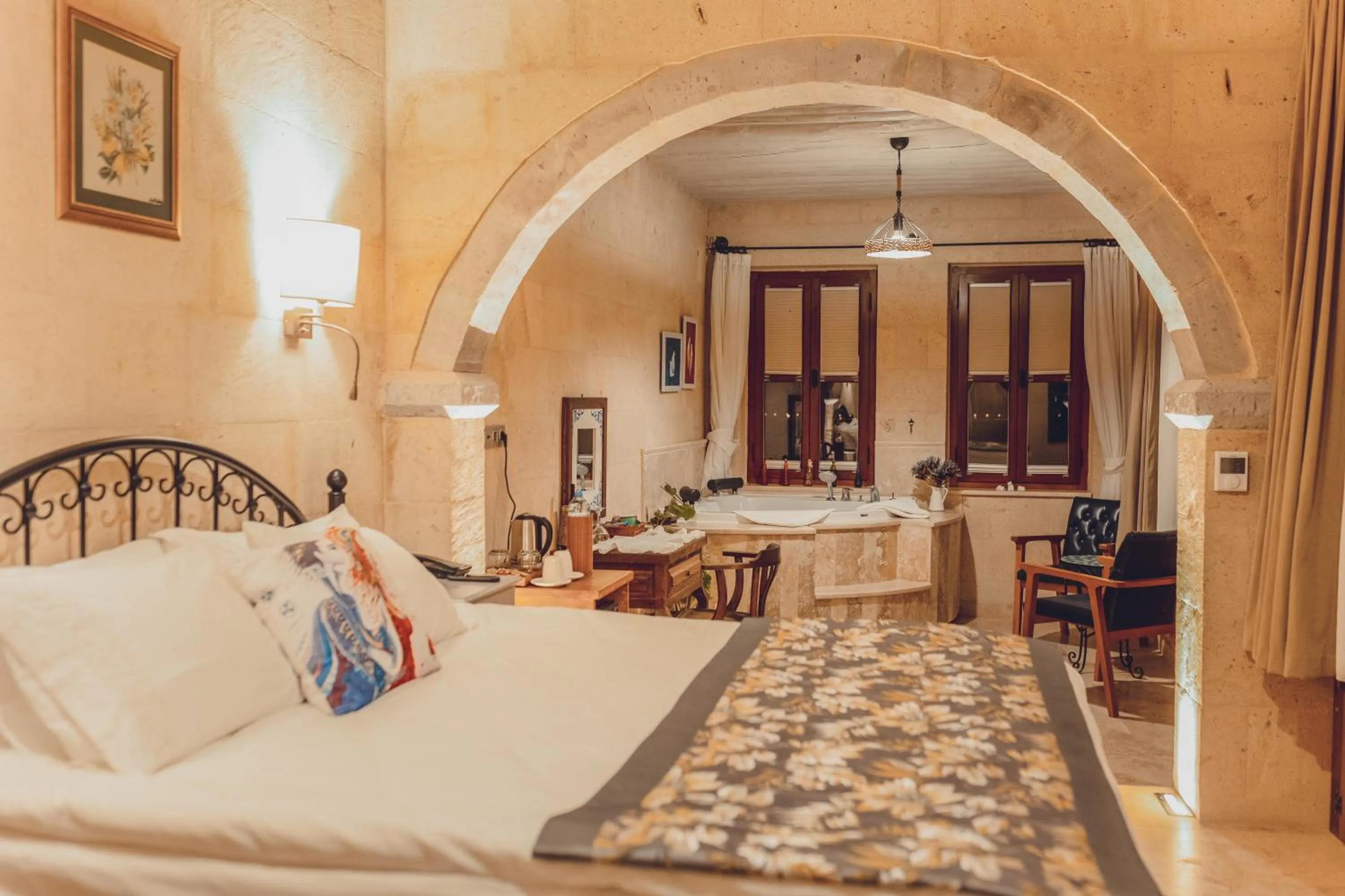 Photo of the whole room, Bed in Peristyle Cave Cappadocia- Special Class