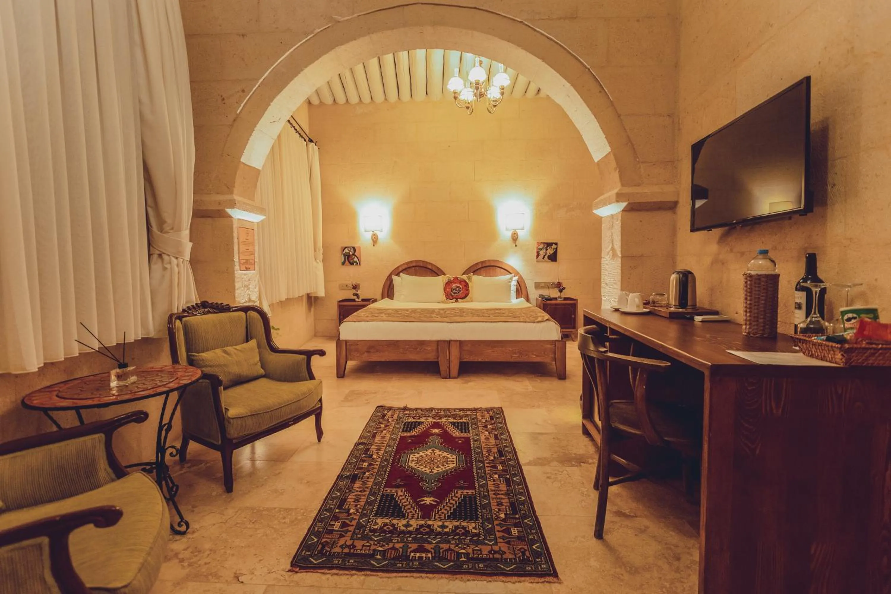 Photo of the whole room, Bed in Peristyle Cave Cappadocia- Special Class