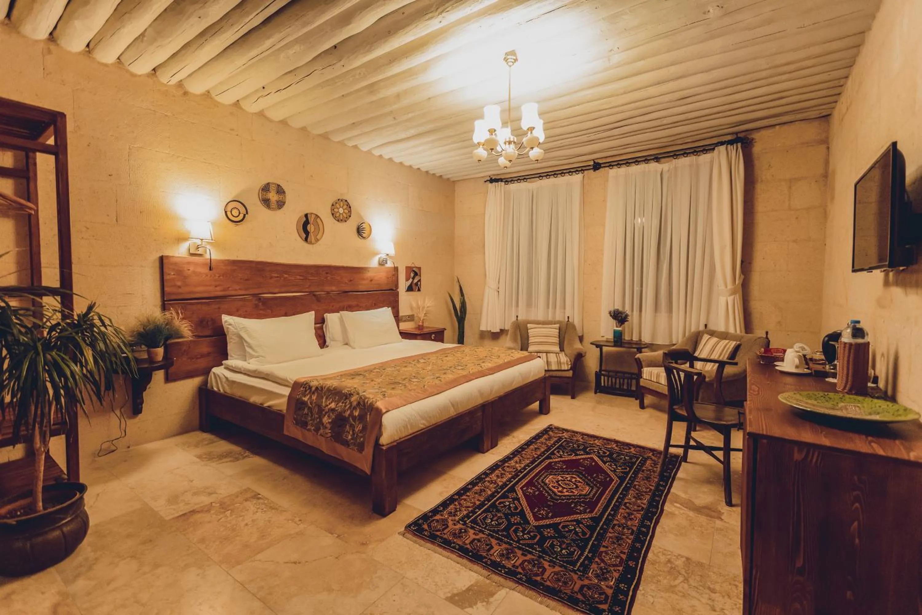 Photo of the whole room, Bed in Peristyle Cave Cappadocia- Special Class