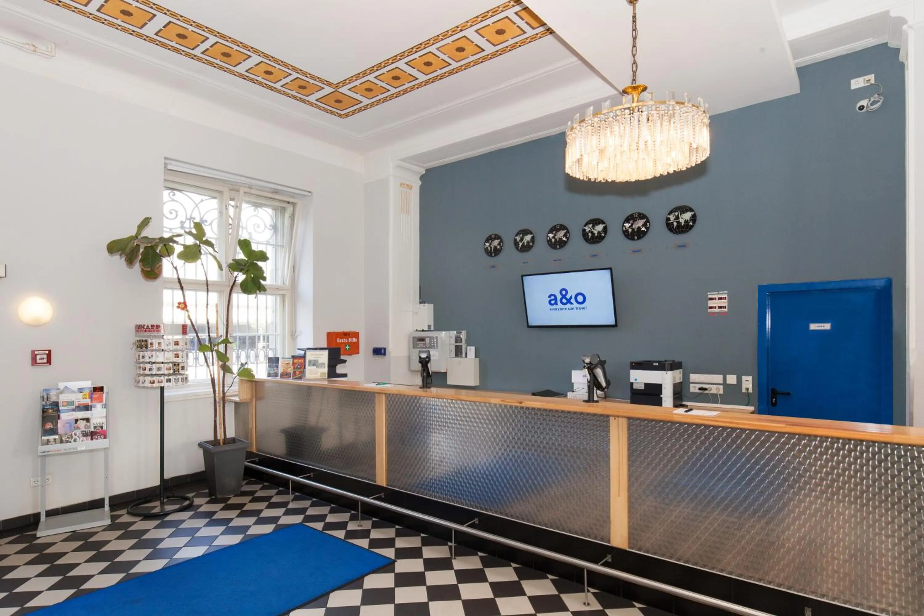 Lobby or reception in a&o Leipzig Hauptbahnhof