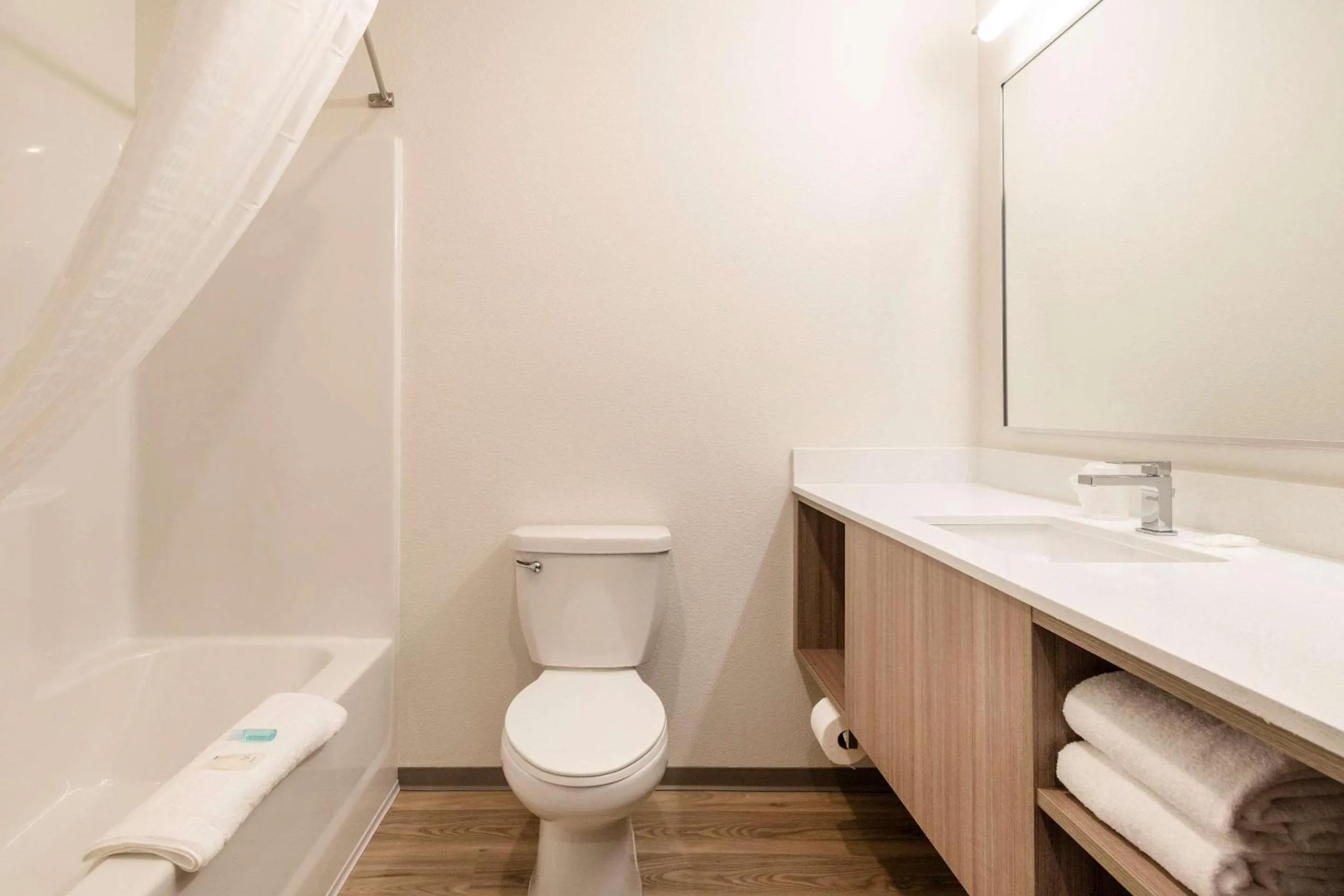 Bathroom in WoodSpring Suites Portland Vancouver