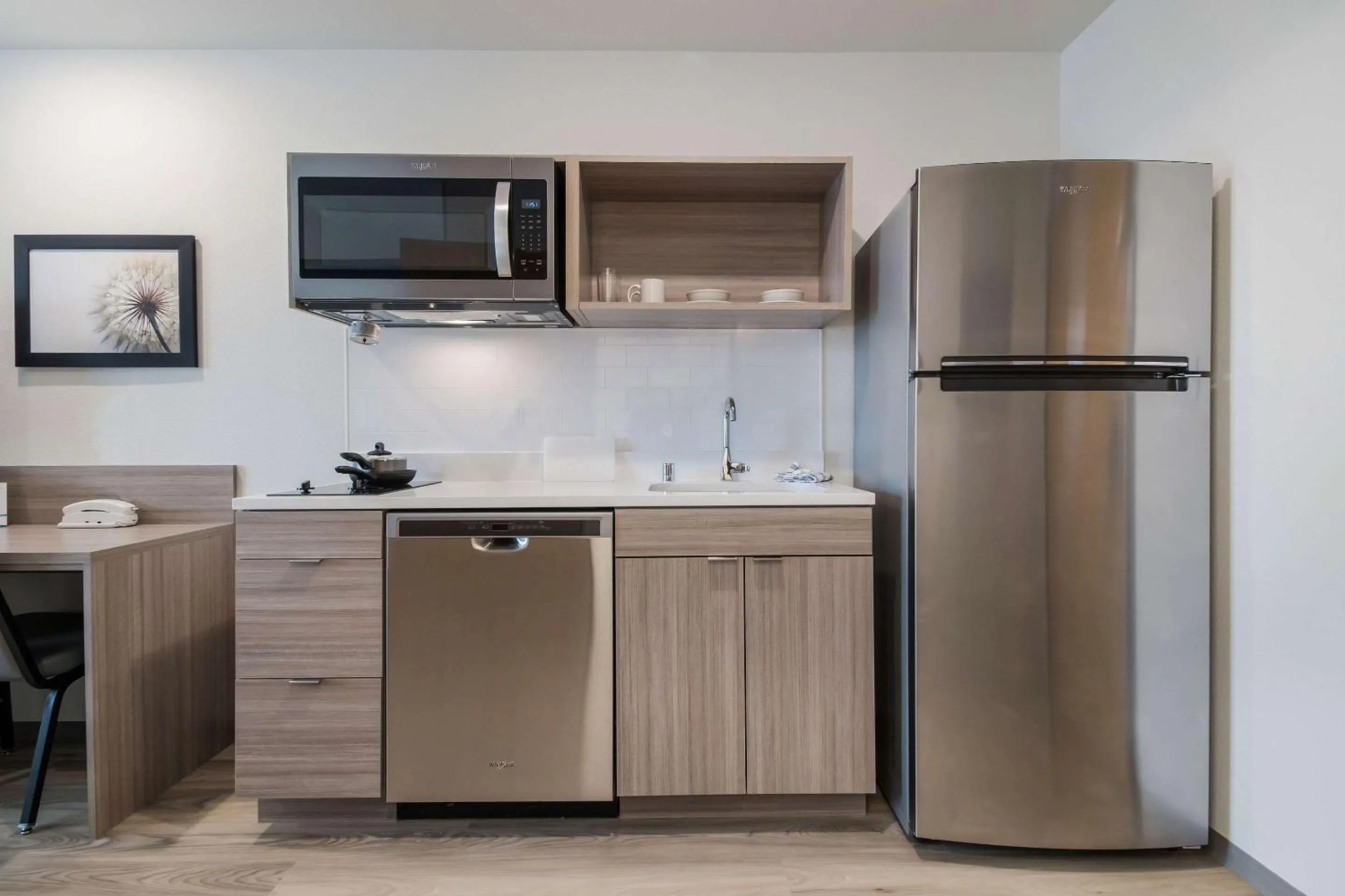 Kitchen or kitchenette in WoodSpring Suites Portland Vancouver