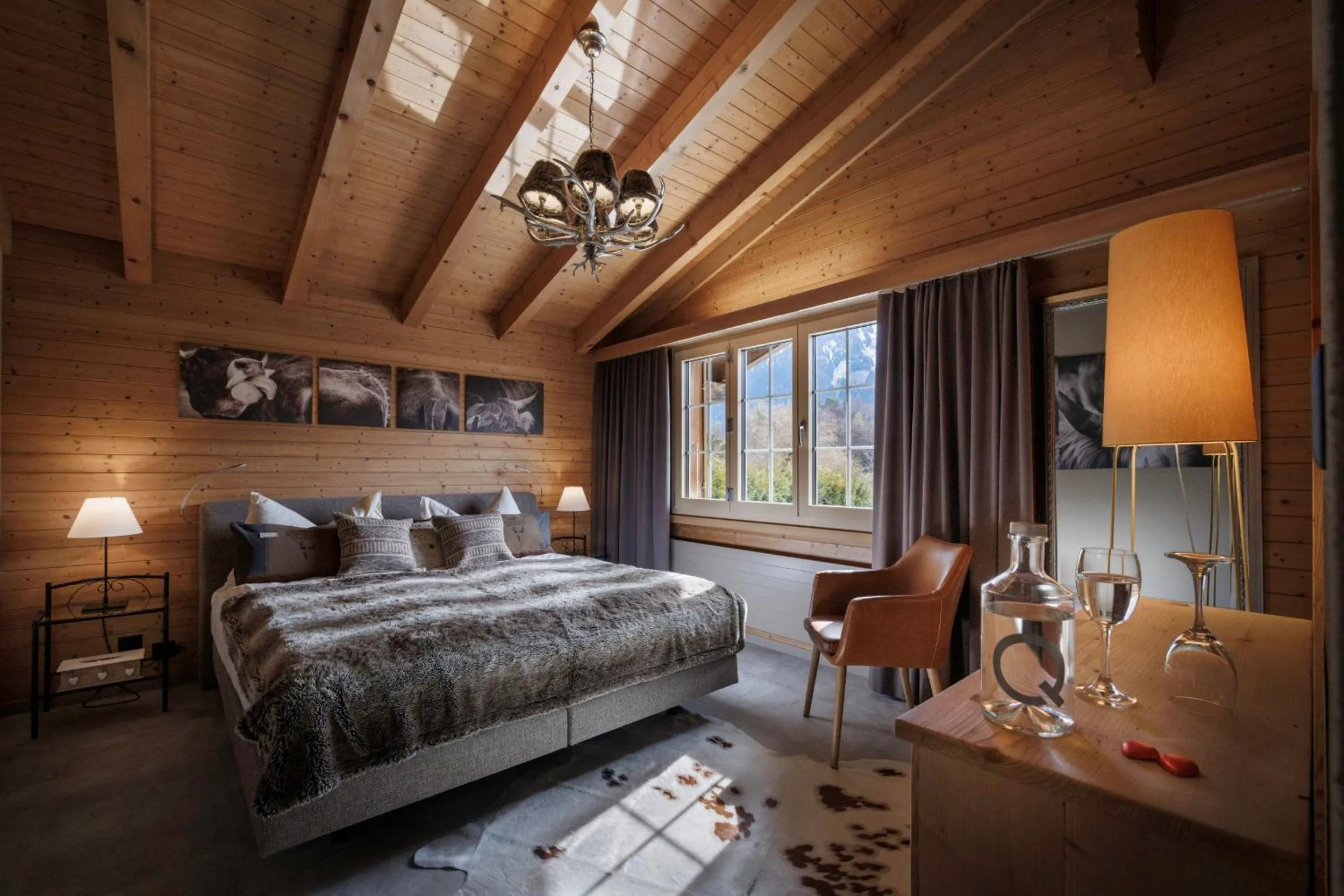 Bed in Hotel-Restaurant Burgseeli