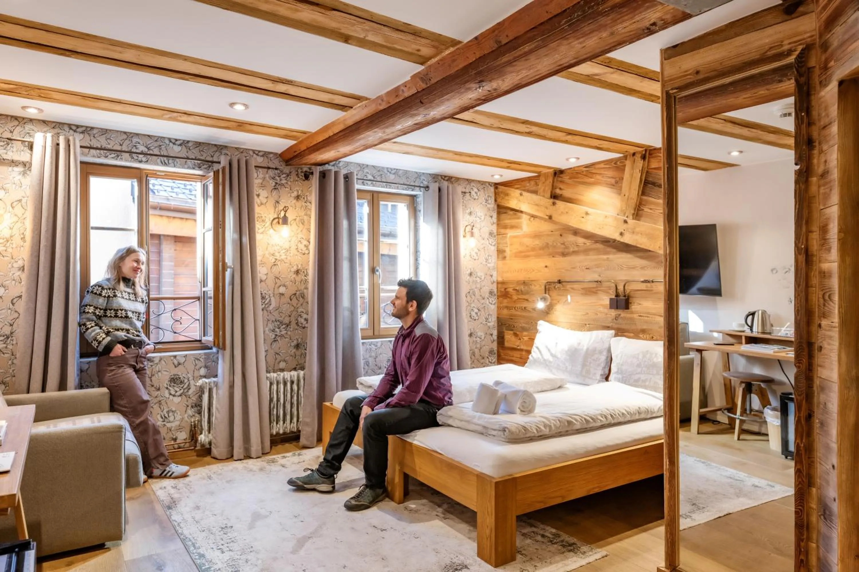 Photo of the whole room, Bed in Hotel de la Croix-Fédérale