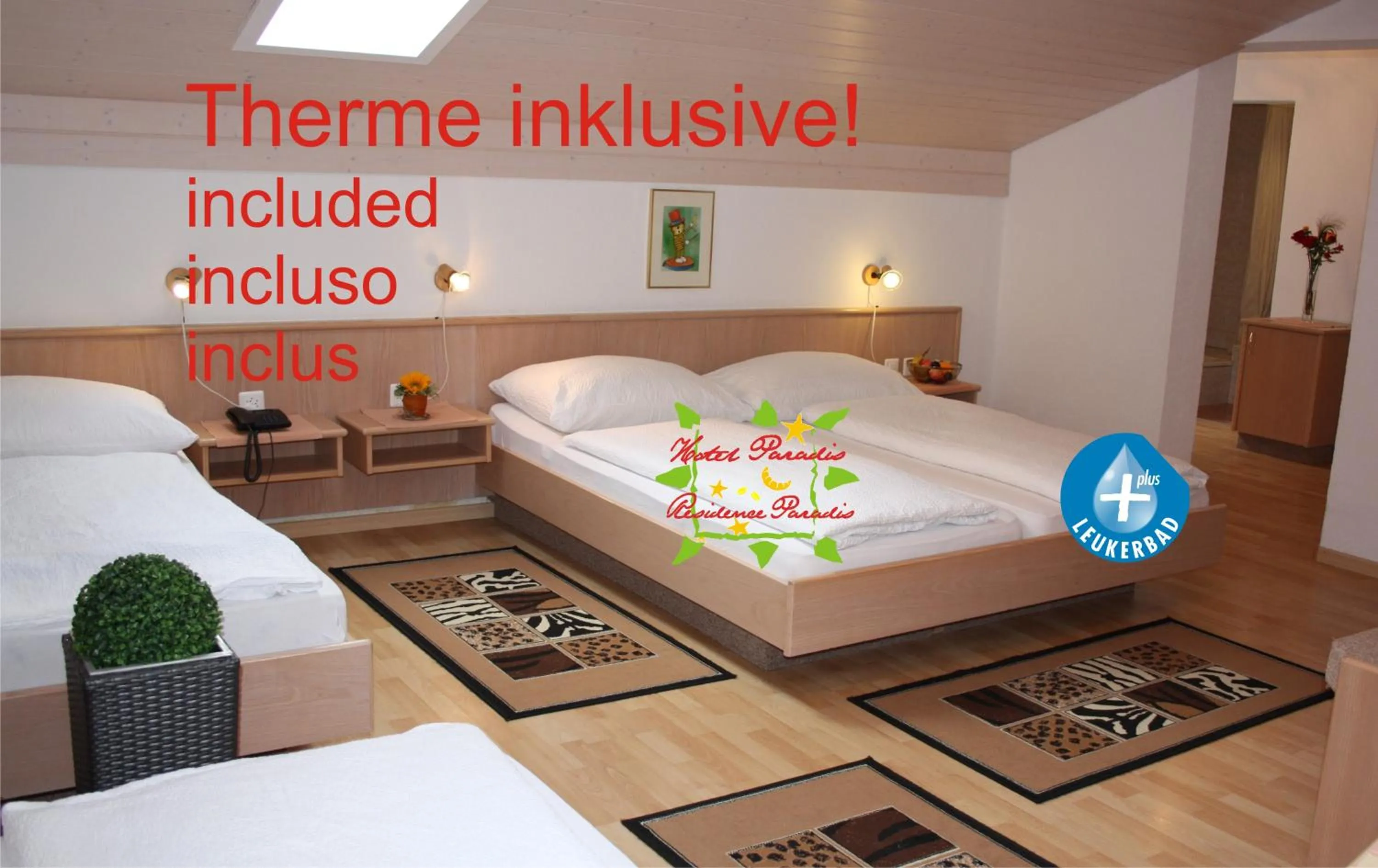 Photo of the whole room, Bed in Hotel Paradis-Leukerbad-Therme