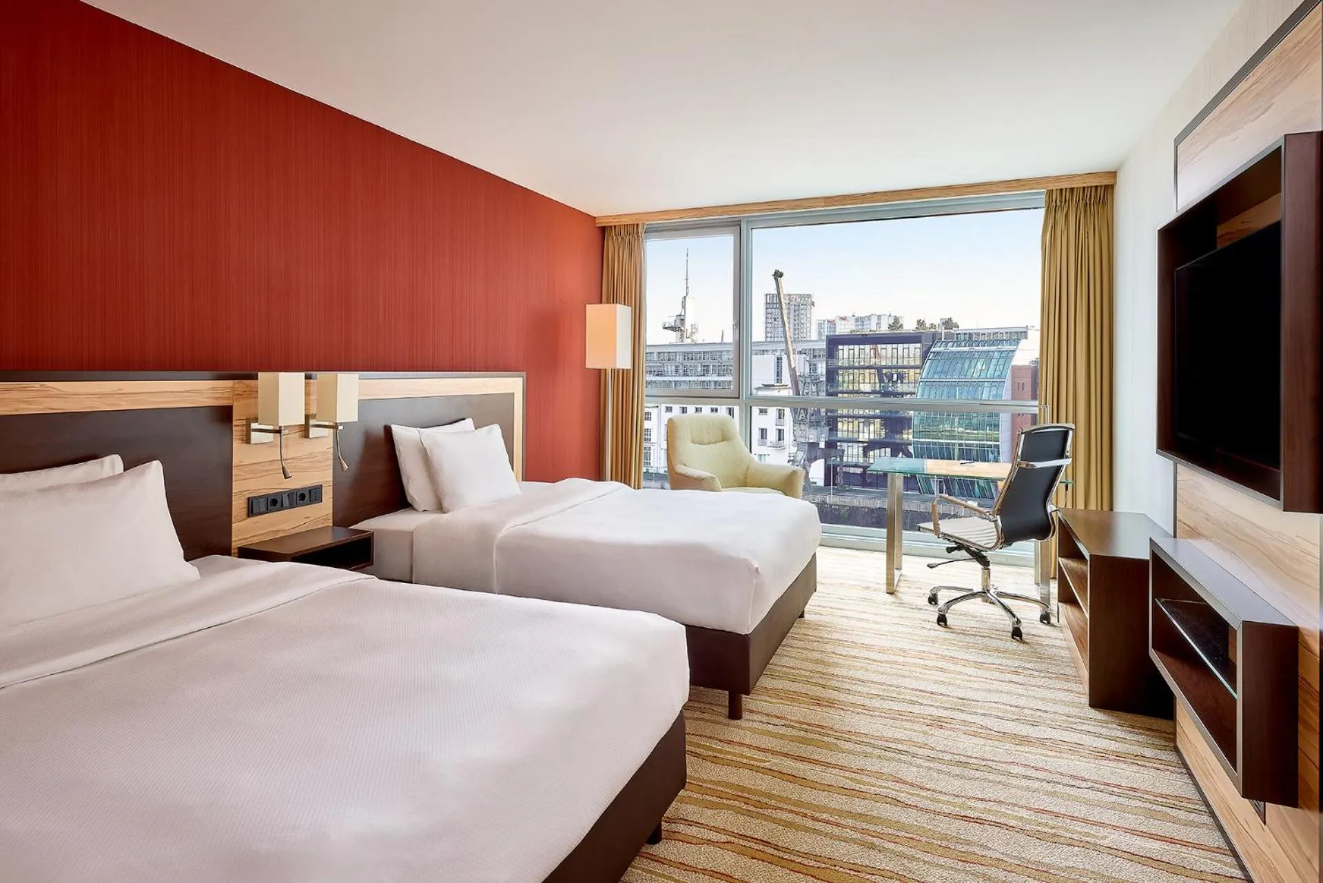 Bed in Courtyard by Marriott Duesseldorf Hafen