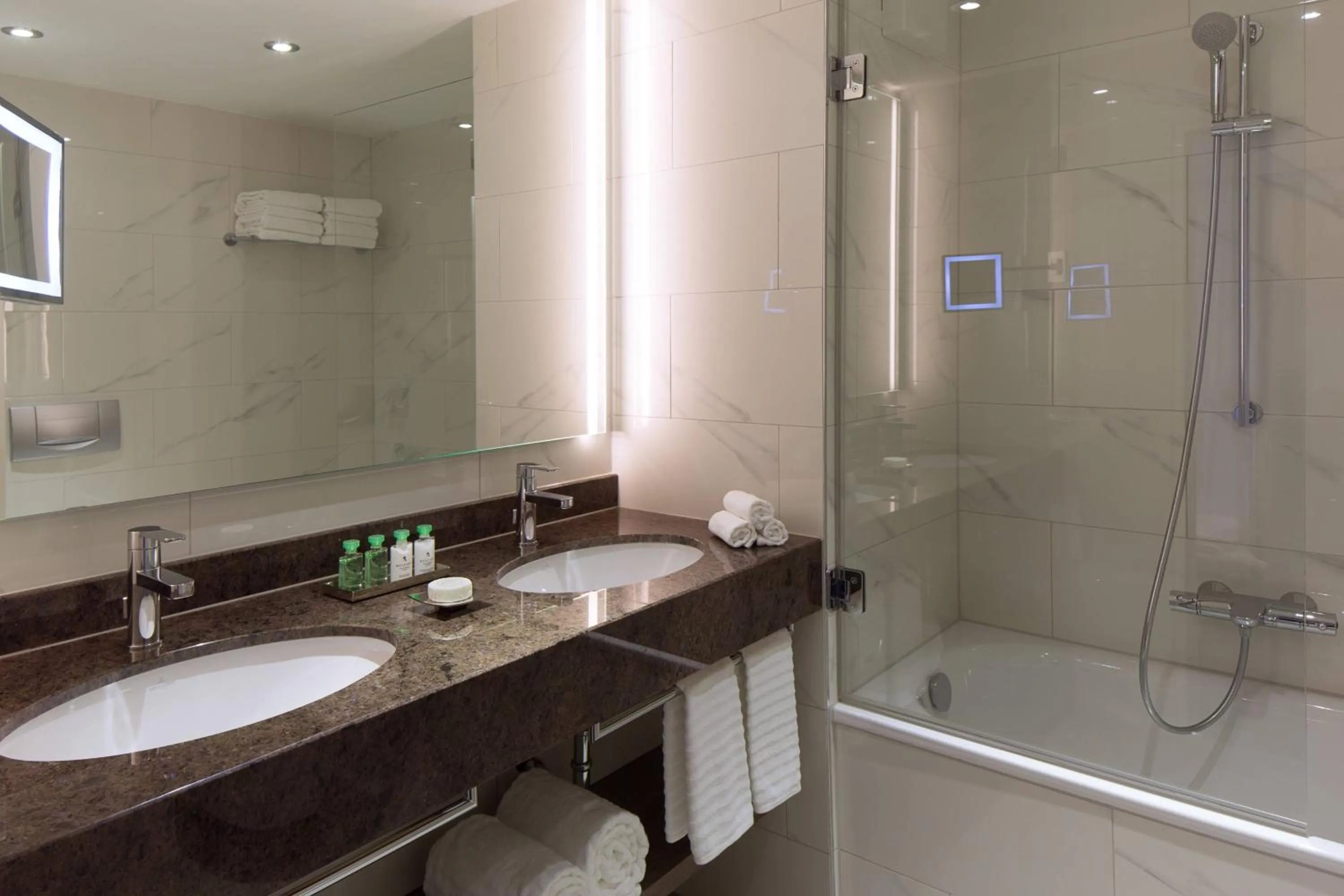 Bathroom in Renaissance Hamburg Hotel