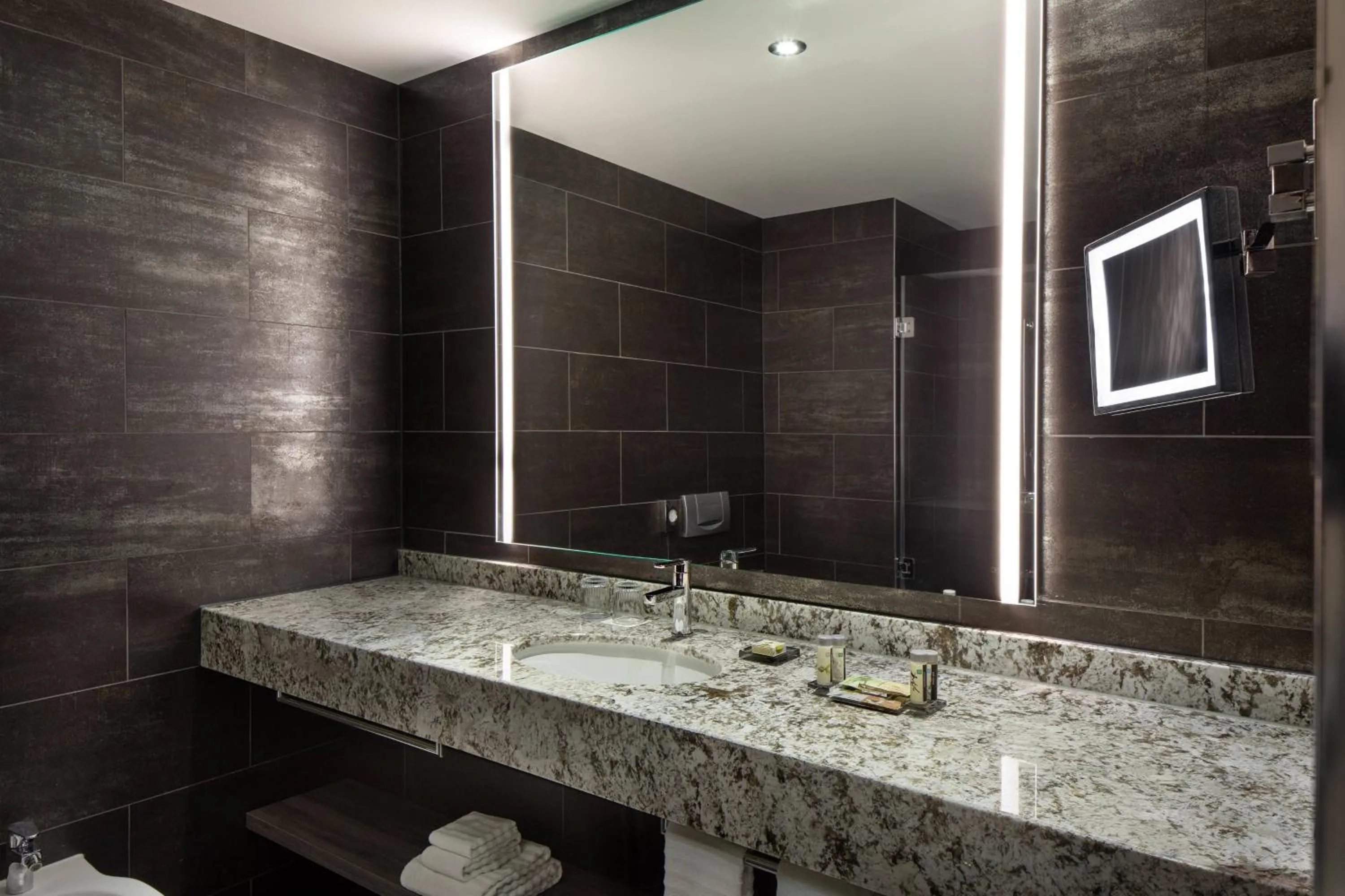 Bathroom in Renaissance Hamburg Hotel