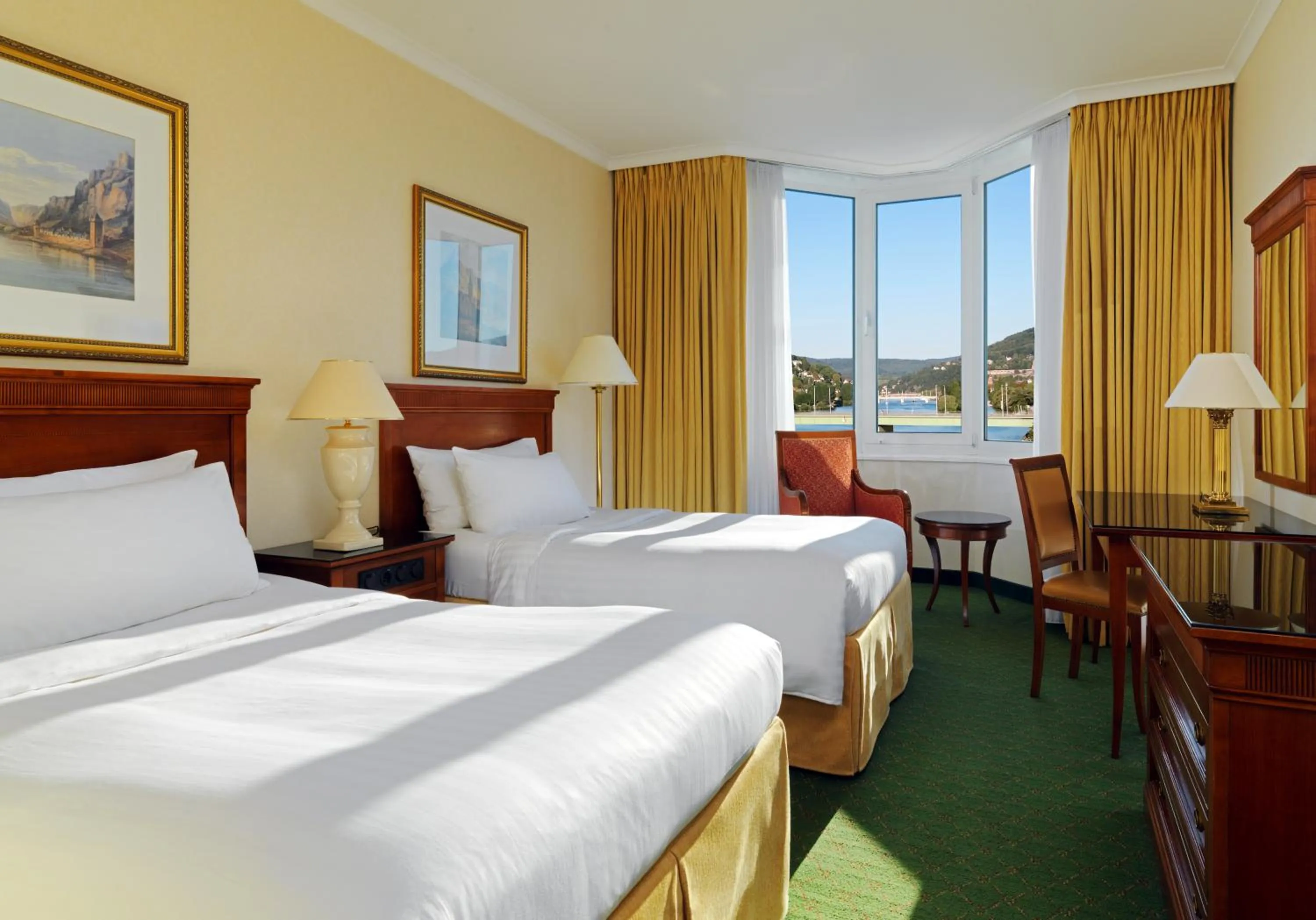 View (from property/room), Bed in Heidelberg Marriott Hotel