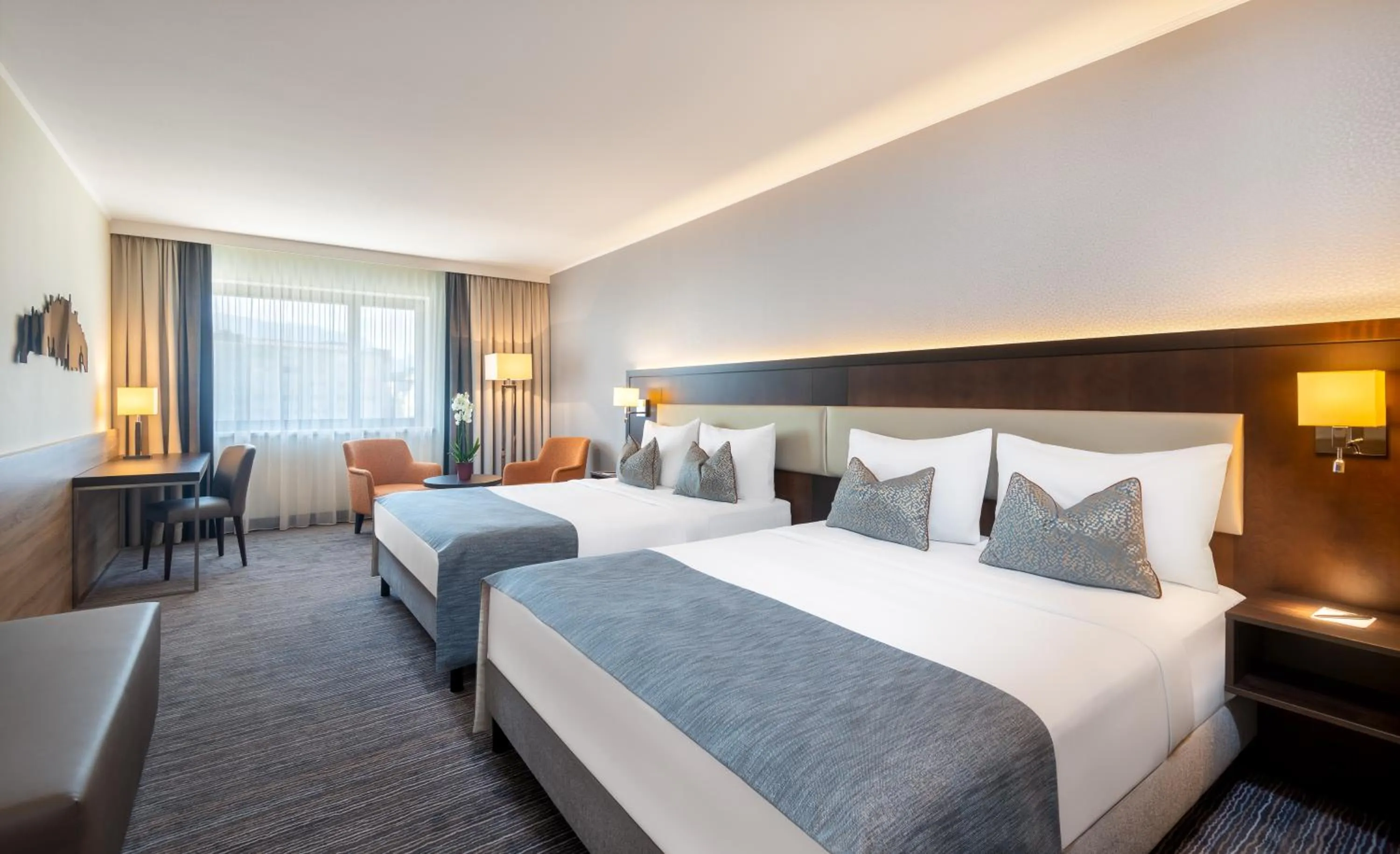 Bed in Wyndham Grand Salzburg Conference Centre