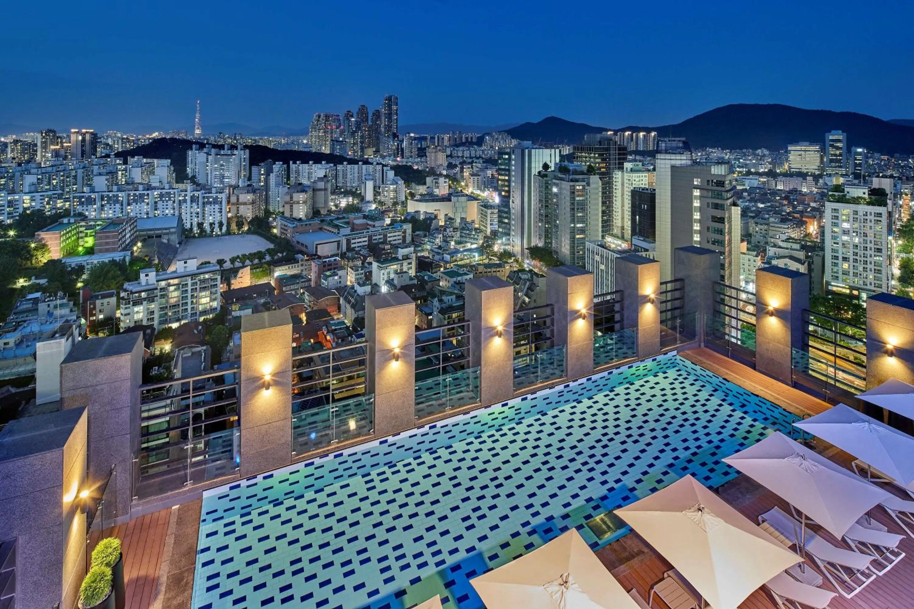 Pool view in Hilton Garden Inn Seoul Gangnam