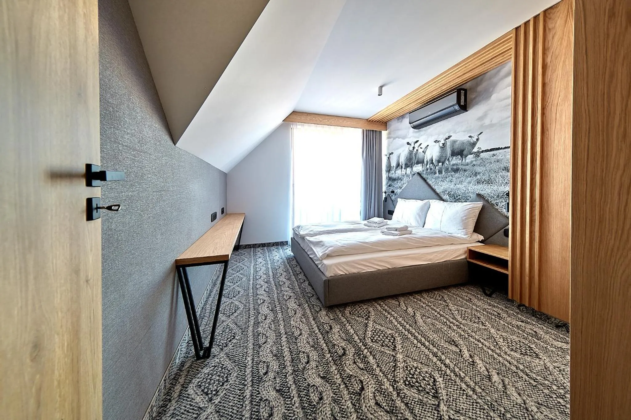 Balcony/Terrace, Bed in Tatra Square Apartments