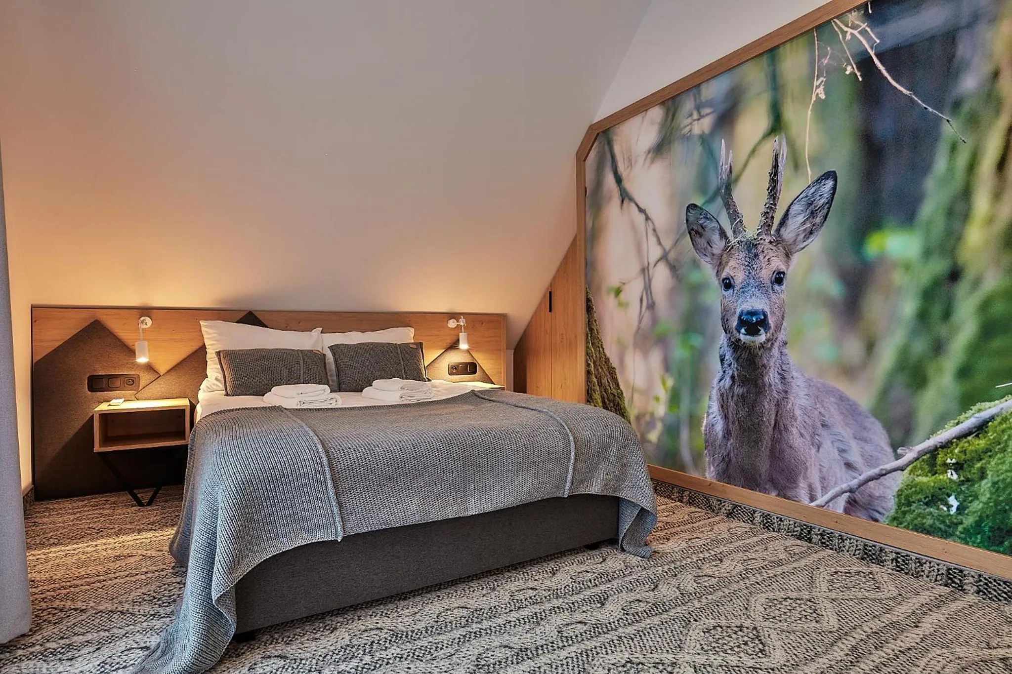 Bed in Tatra Square Apartments