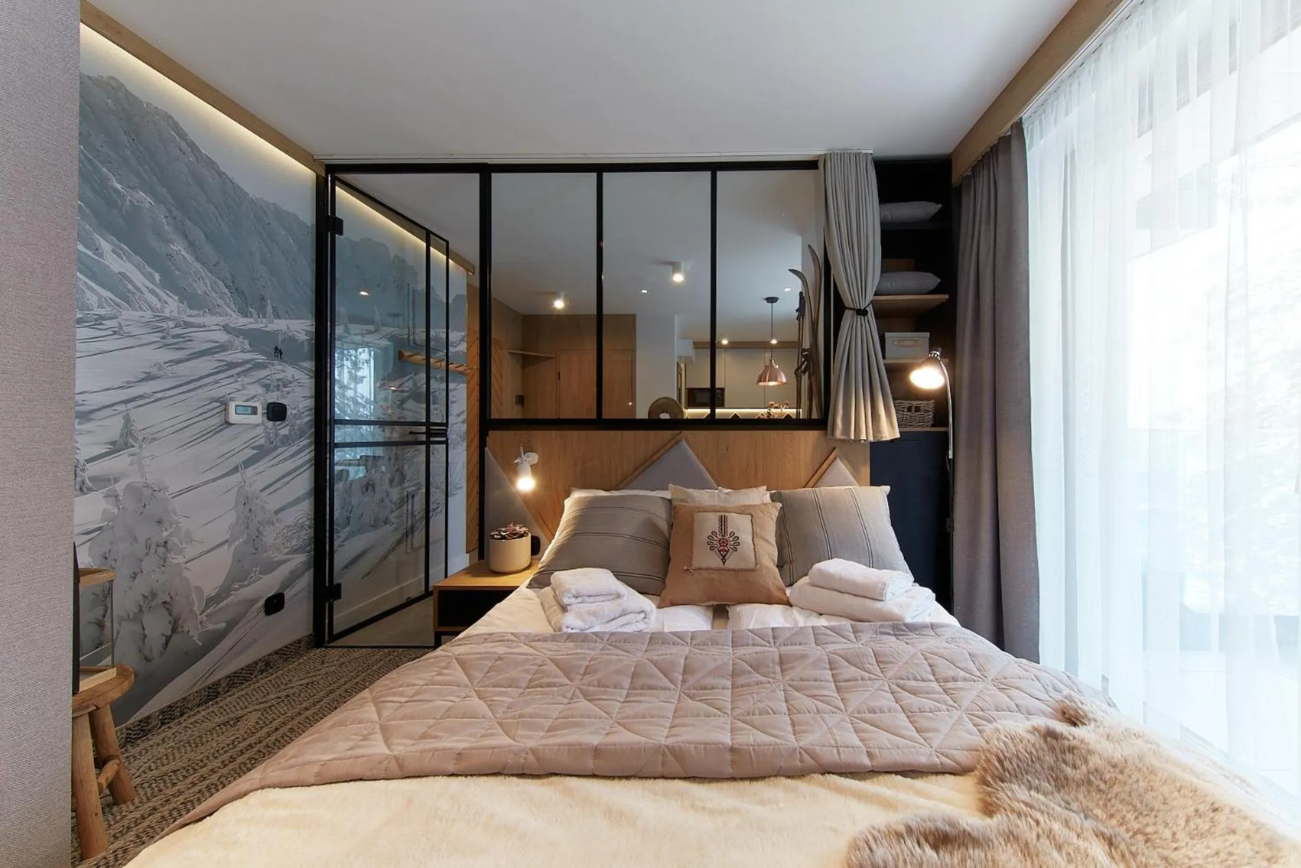 Bed in Tatra Square Apartments