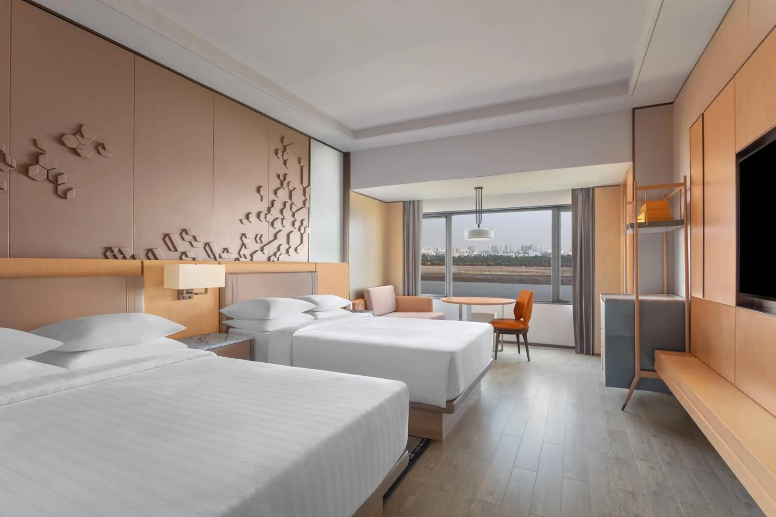 Premium, Guest room, 2 Twin, River view in Surat Marriott Hotel Premium, Guest room, 2 Twin, River view in Surat Marriott Hotel