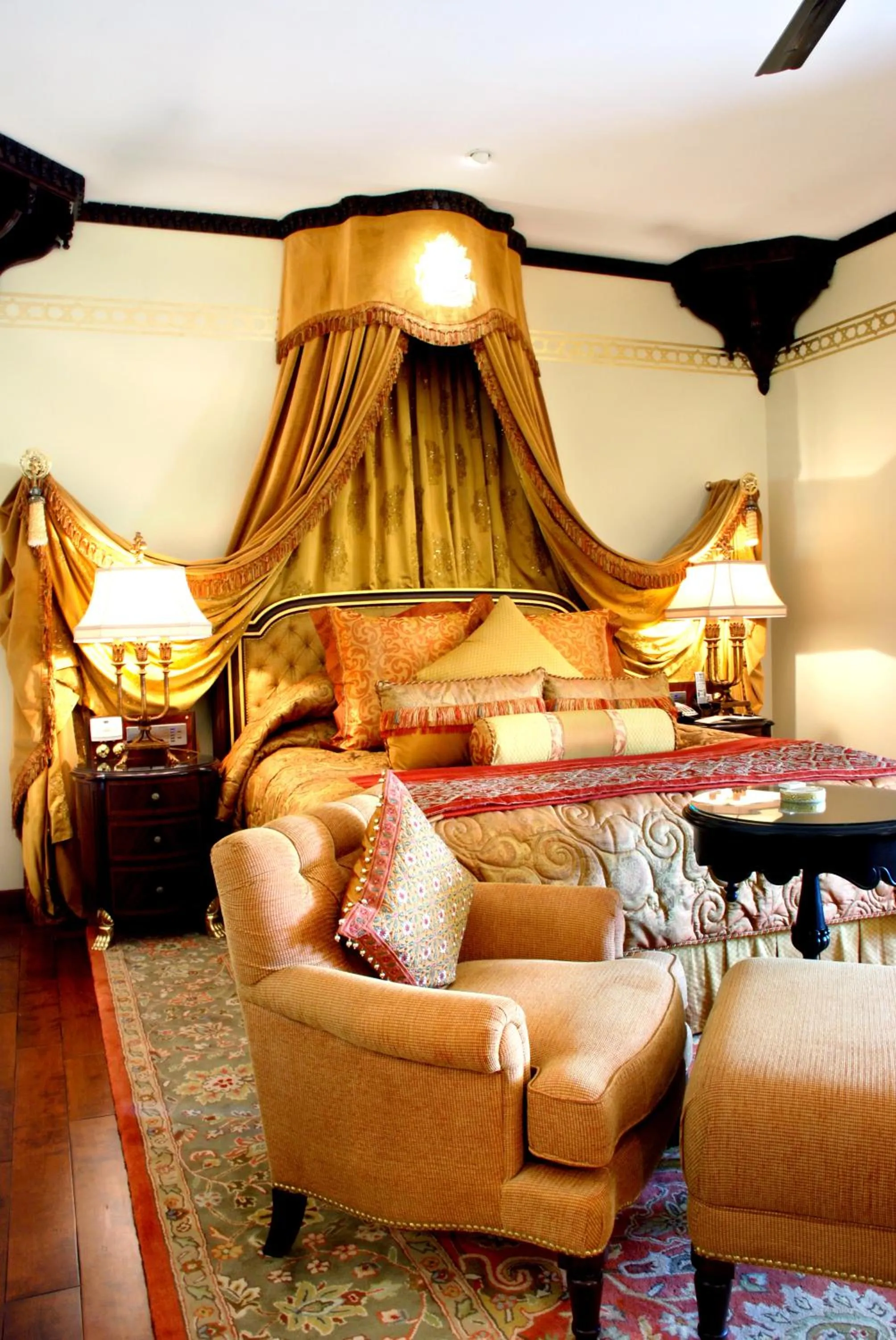 Bedroom, Bed in Rambagh Palace