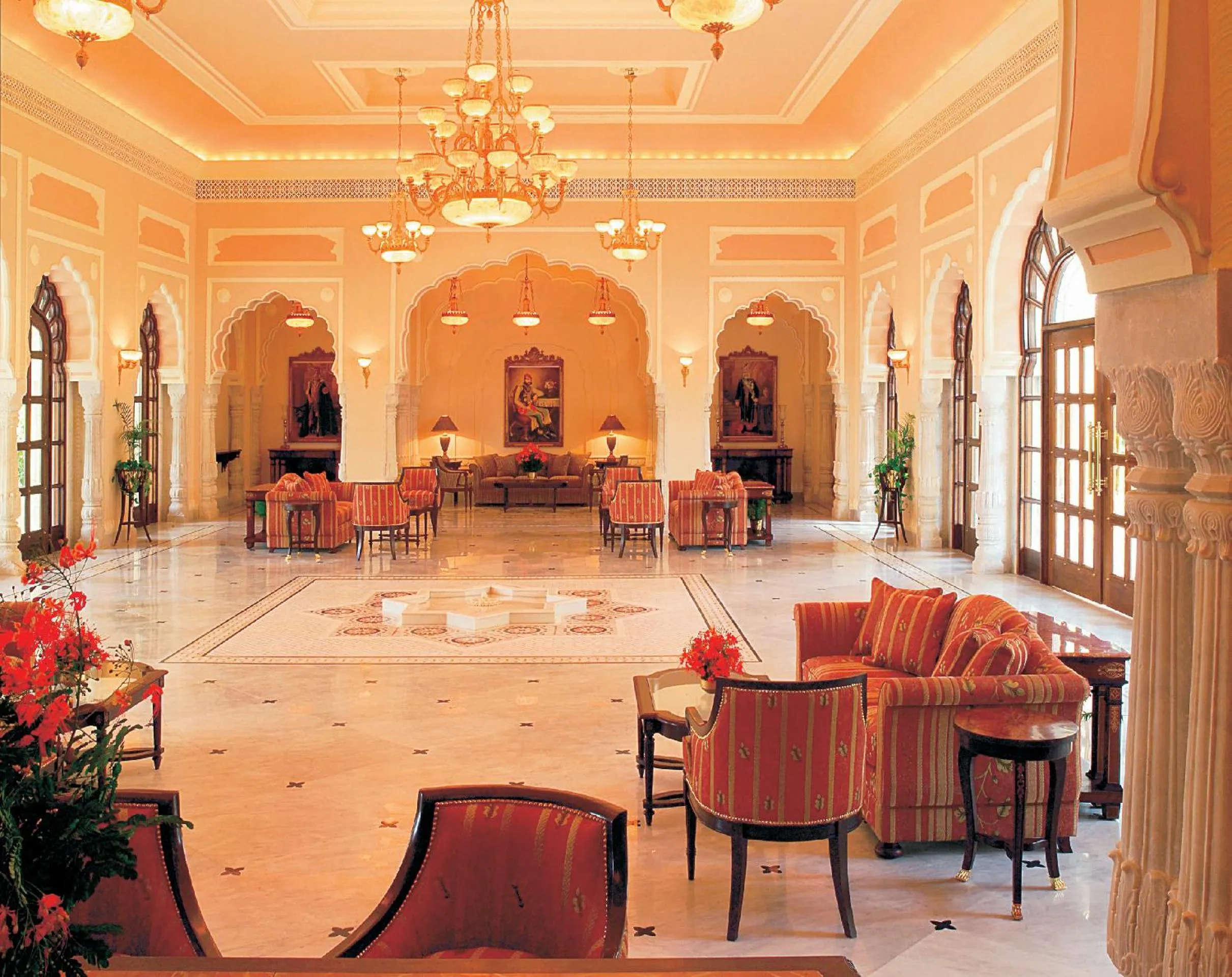 Lobby or reception in Rambagh Palace