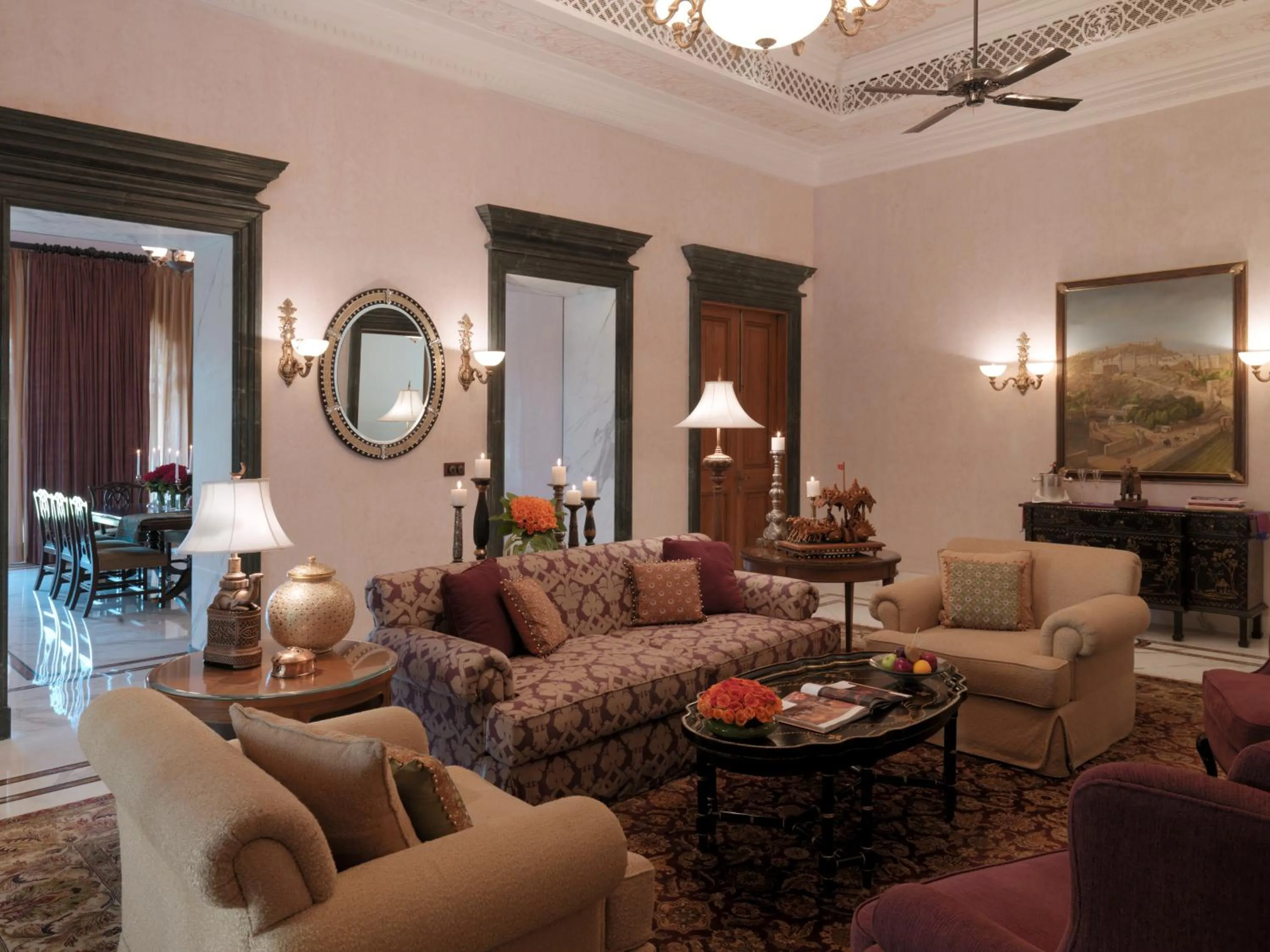 Living room in Rambagh Palace