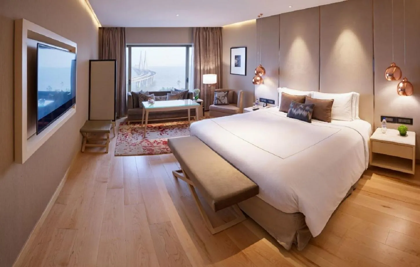 Photo of the whole room, Bed in Taj Lands End