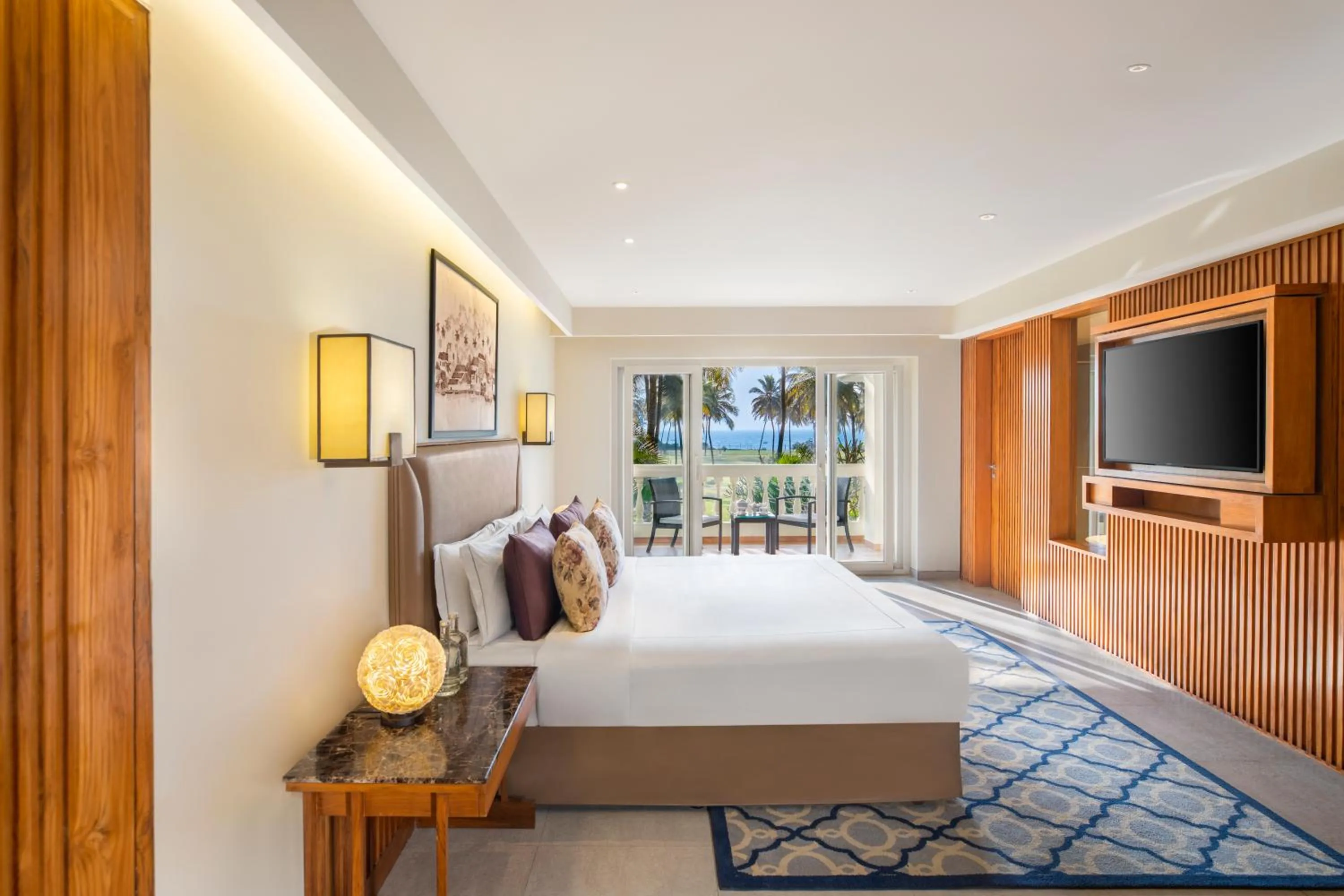 Balcony/Terrace, Bed in Taj Exotica Resort & Spa, Goa