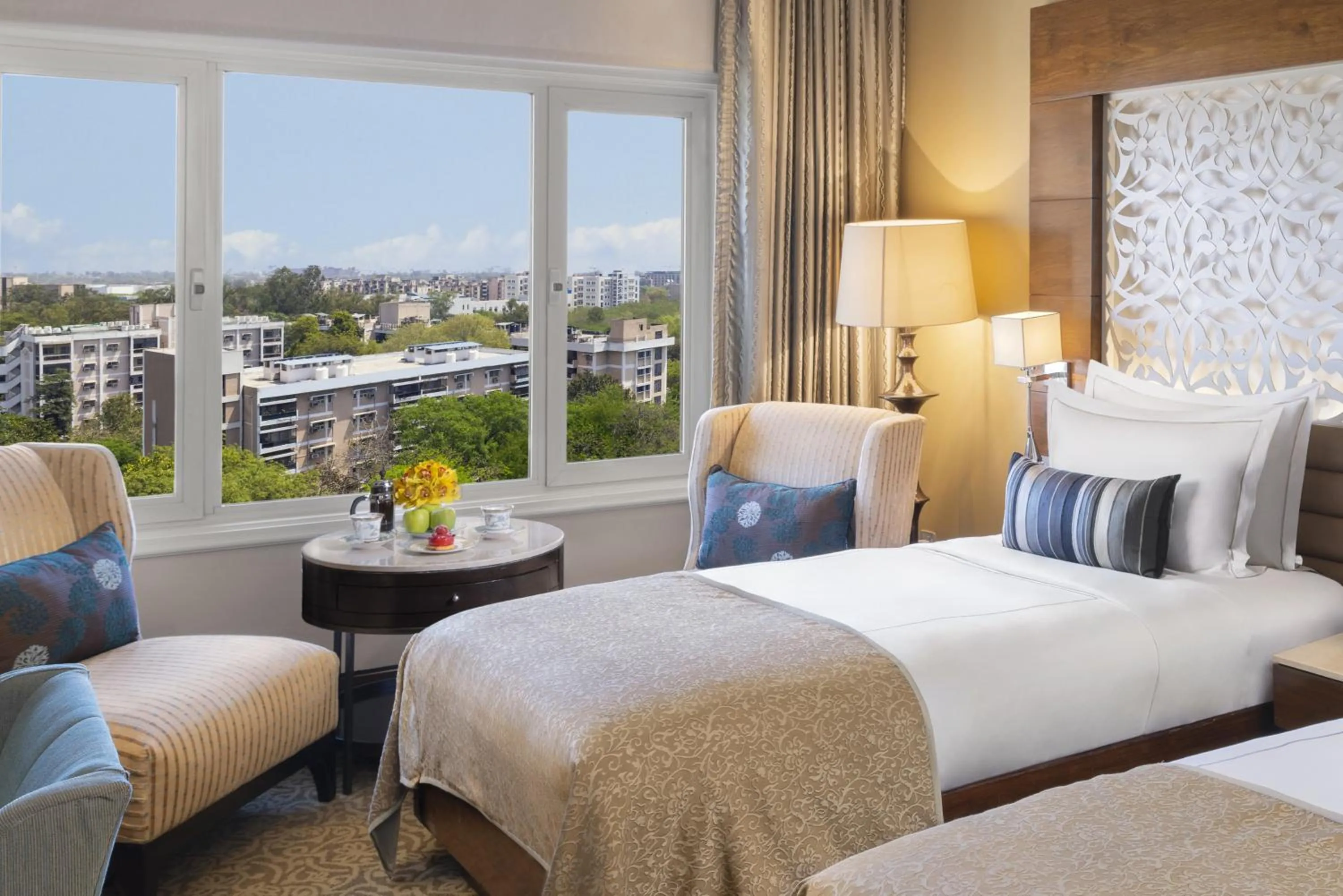 View (from property/room), Bed in Taj Palace, New Delhi