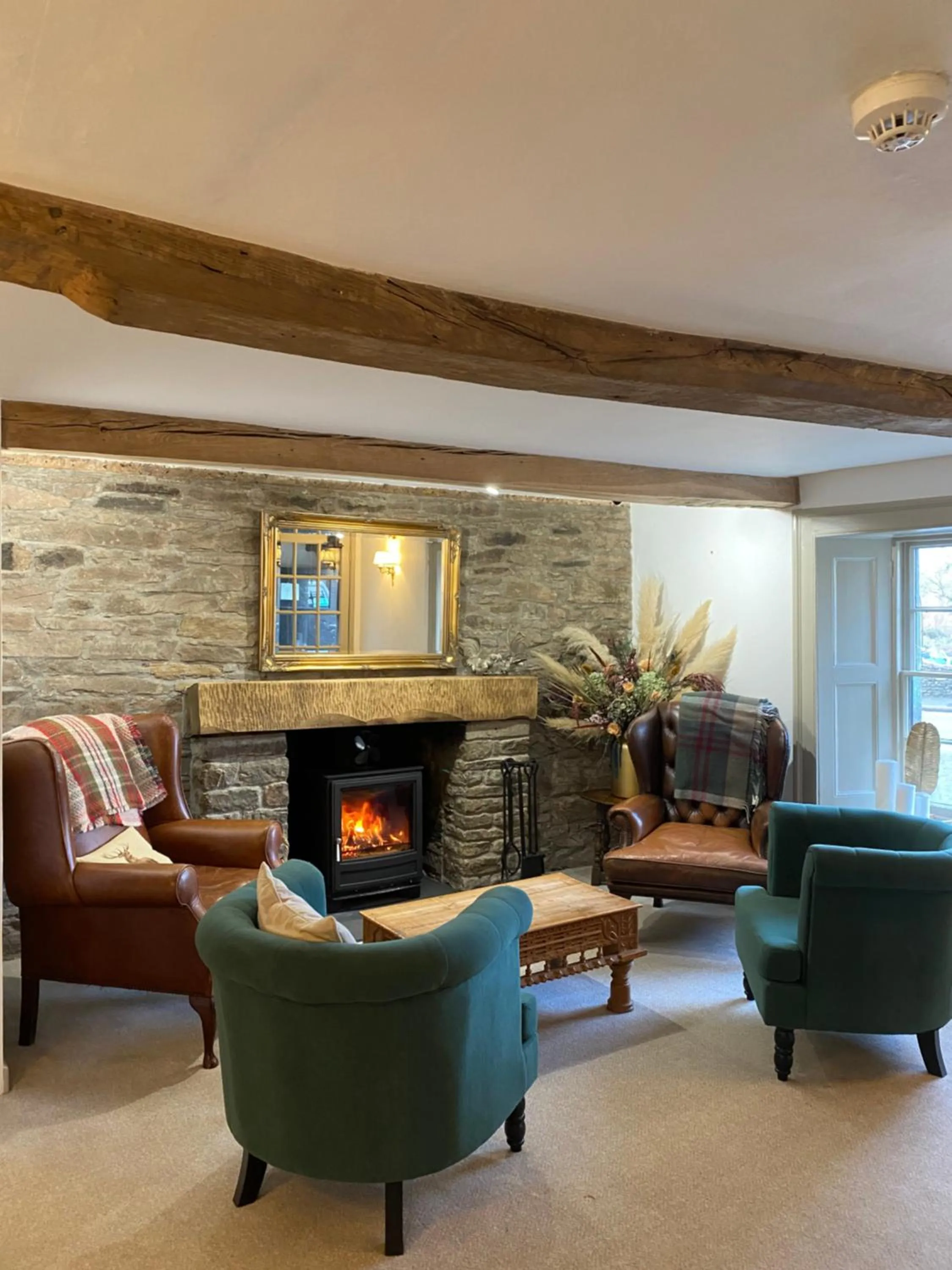 Seating area in Three Cocks Hotel