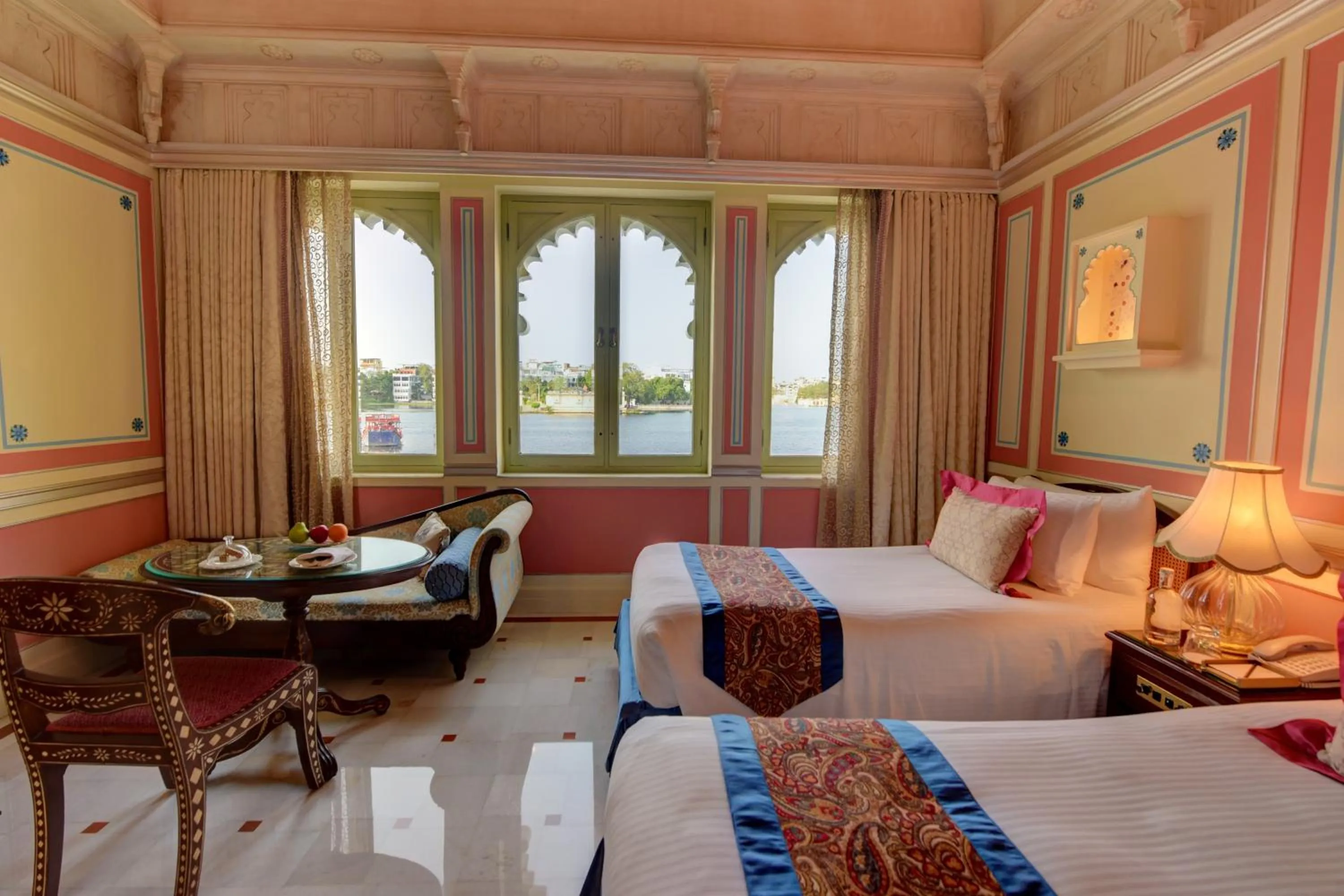 Bedroom, Bed in Taj Lake Palace Udaipur