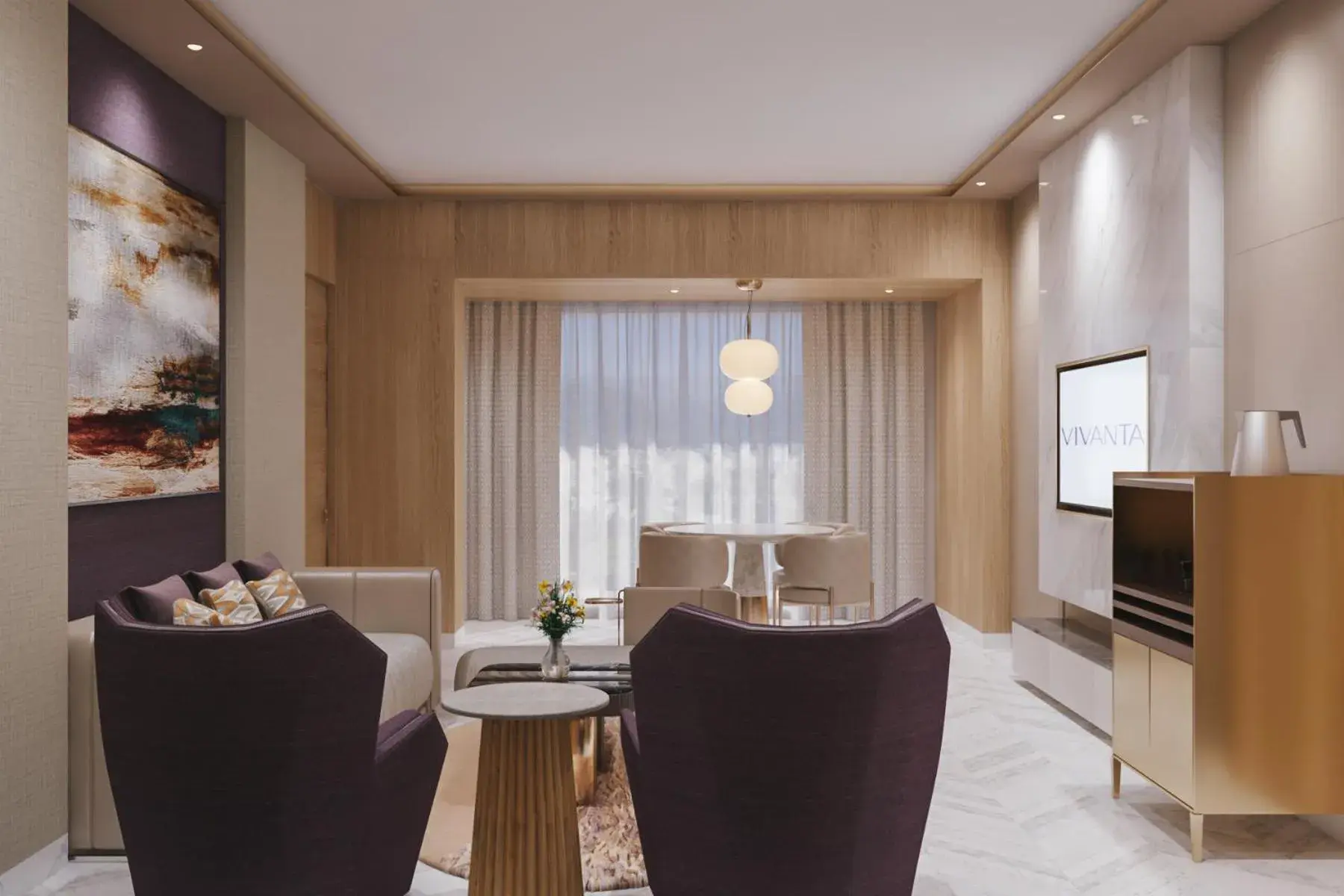 Dining area in Vivanta Vijayawada, MG Road Dining area in Vivanta Vijayawada, MG Road