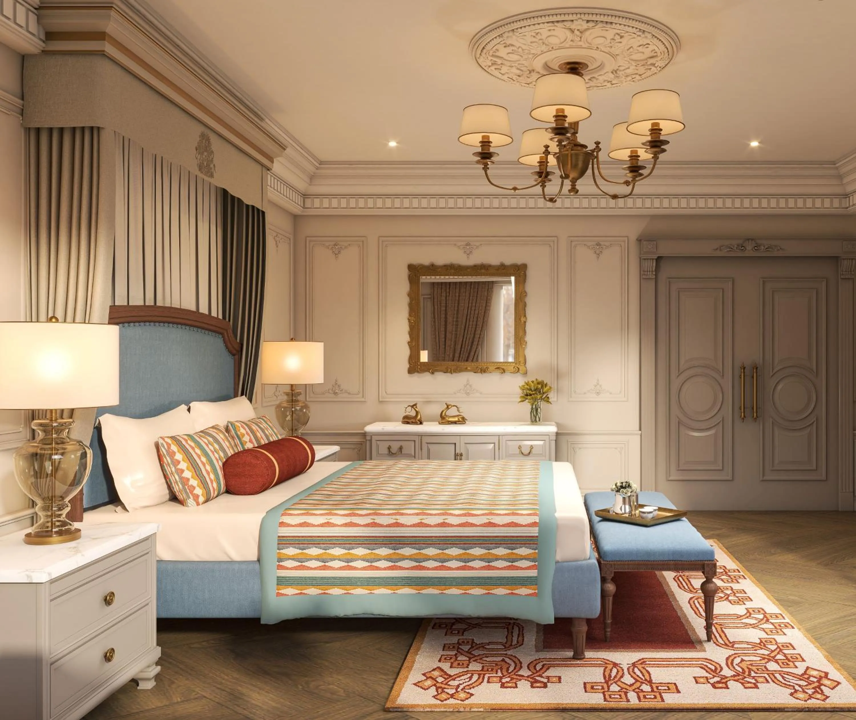 Bedroom, Bed in Sawai Madhopur Lodge - IHCL SeleQtions