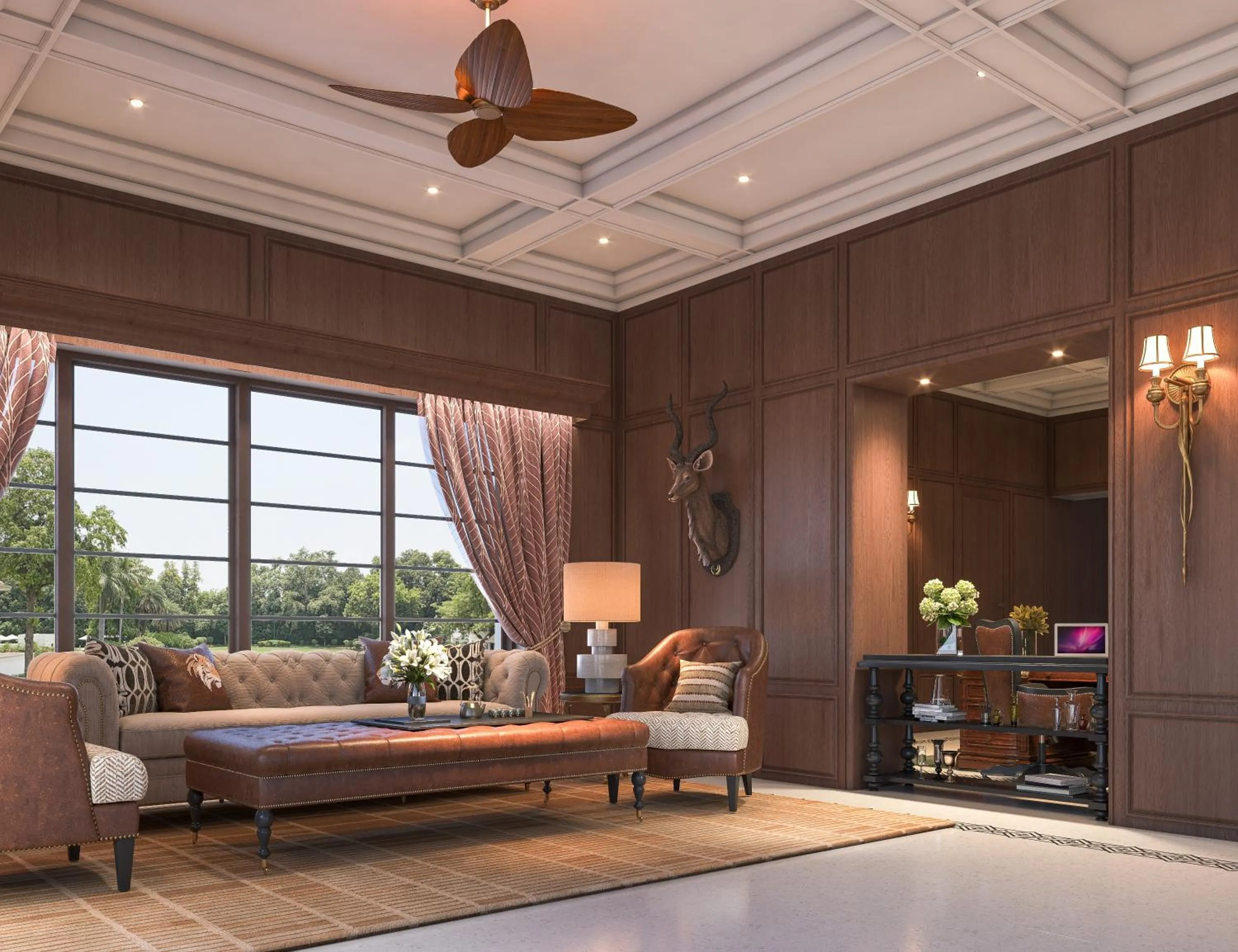 Lobby or reception in The Maharaja's Lodge, Ranthambore