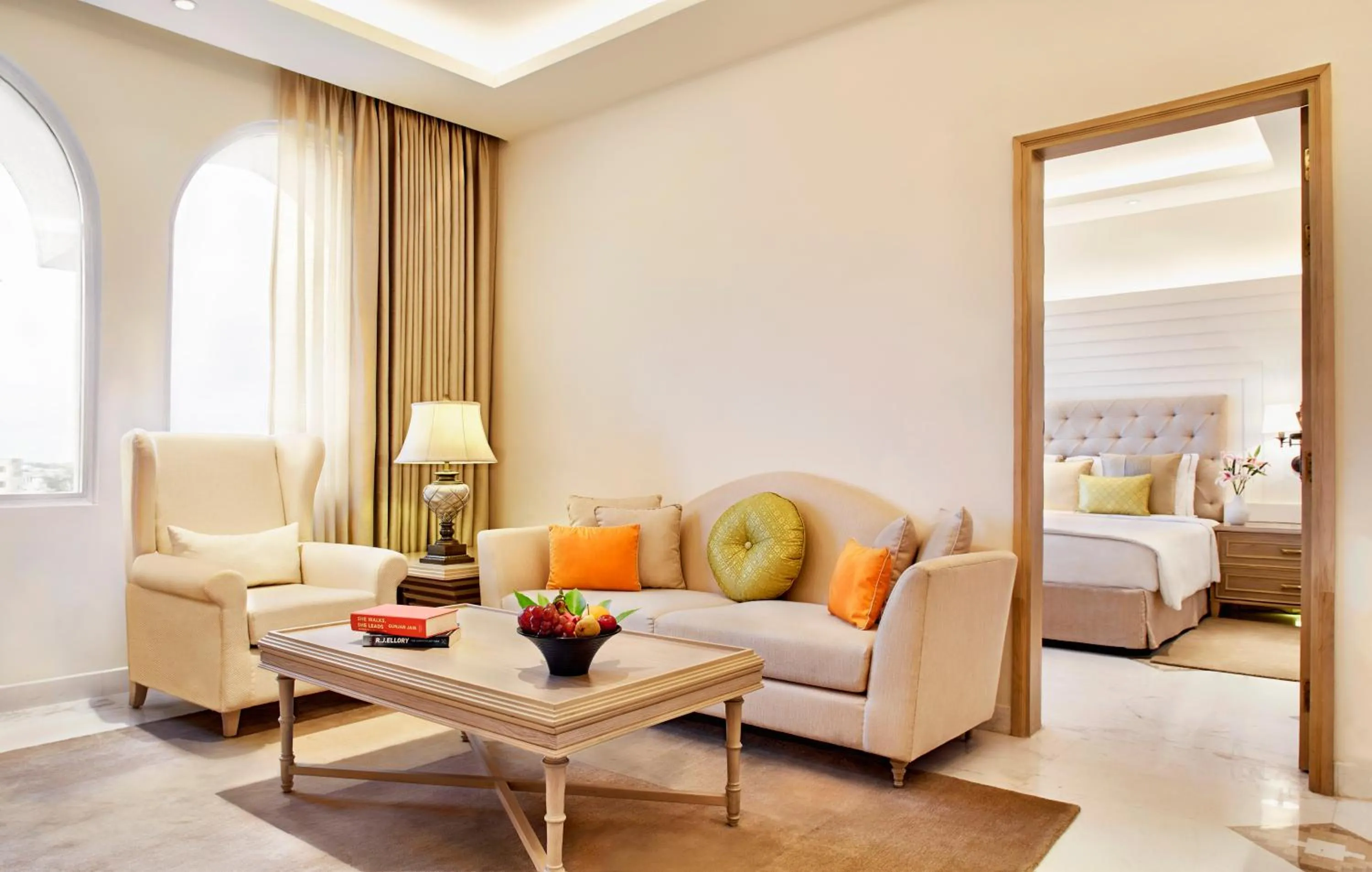 Living room, Bed in Taj Ganges Varanasi