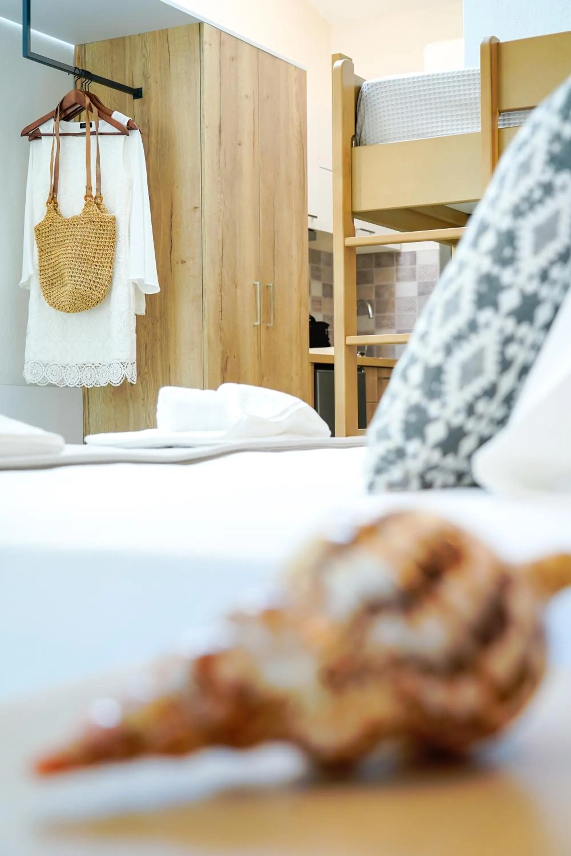 Bed in Aquamarine Luxury Rooms Thassos
